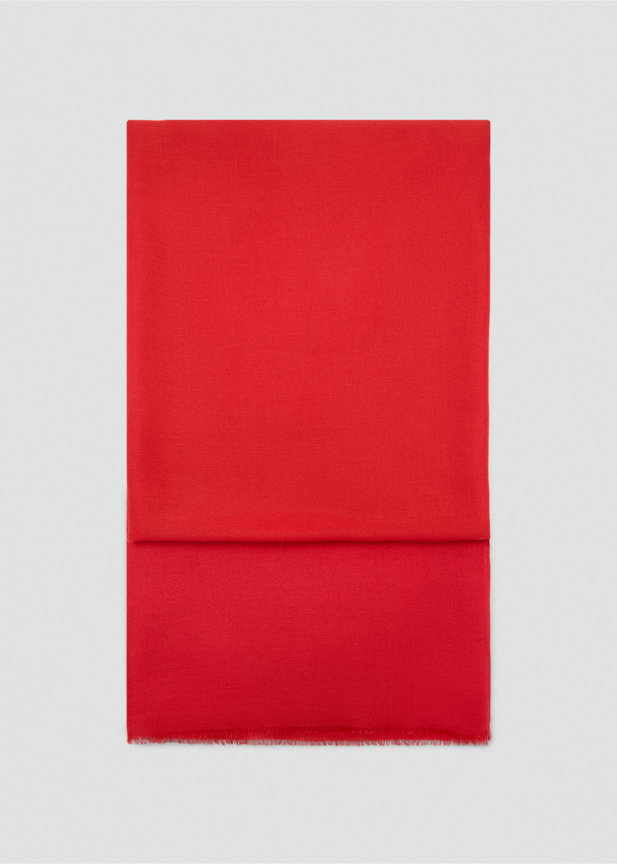 Plain shawl with frayed ends - Article without model, Red. Ref: 17092542-00.