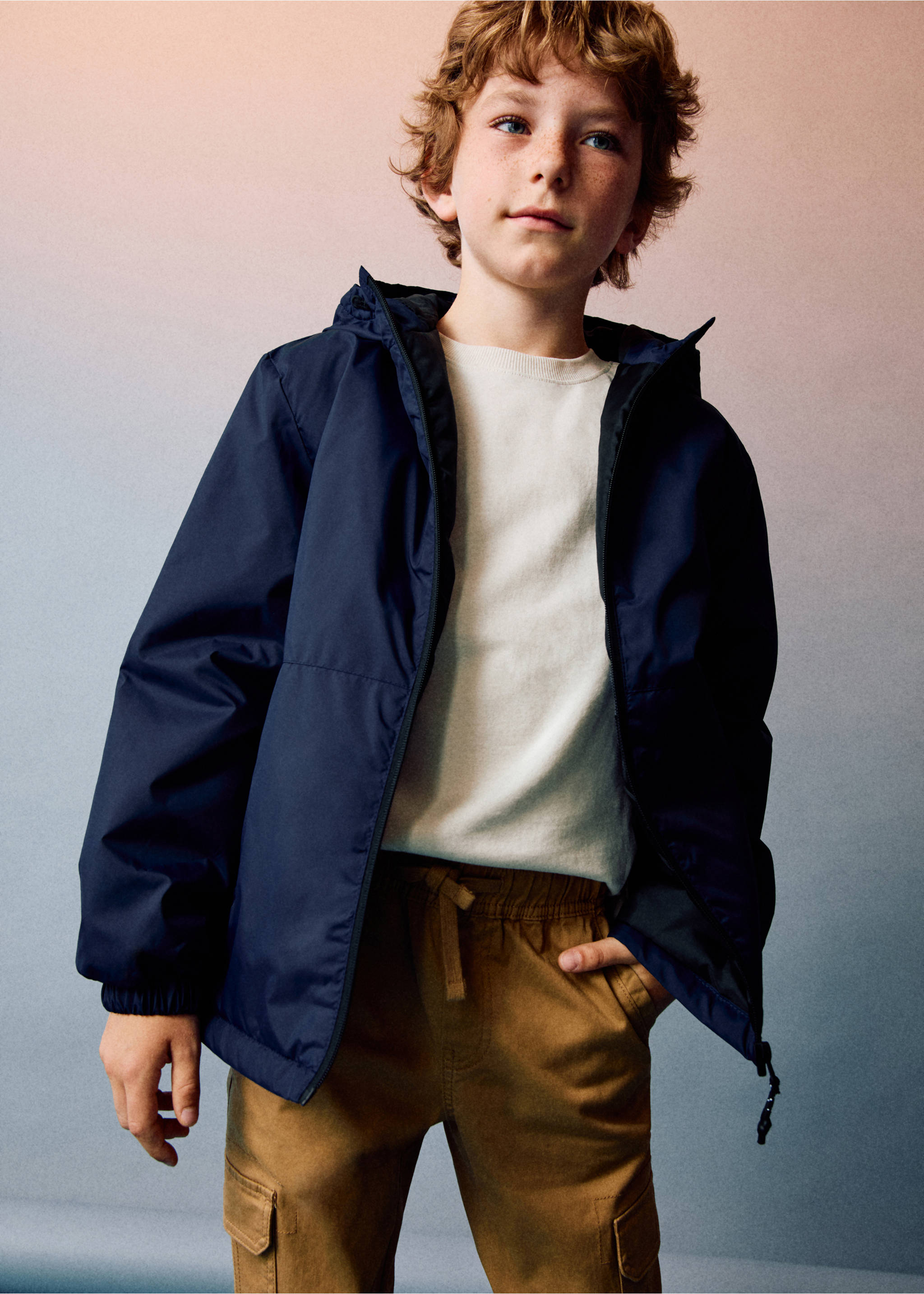 Water-repellent puffer coat - Details of the article 5, Navy. Ref: 17092893-00.