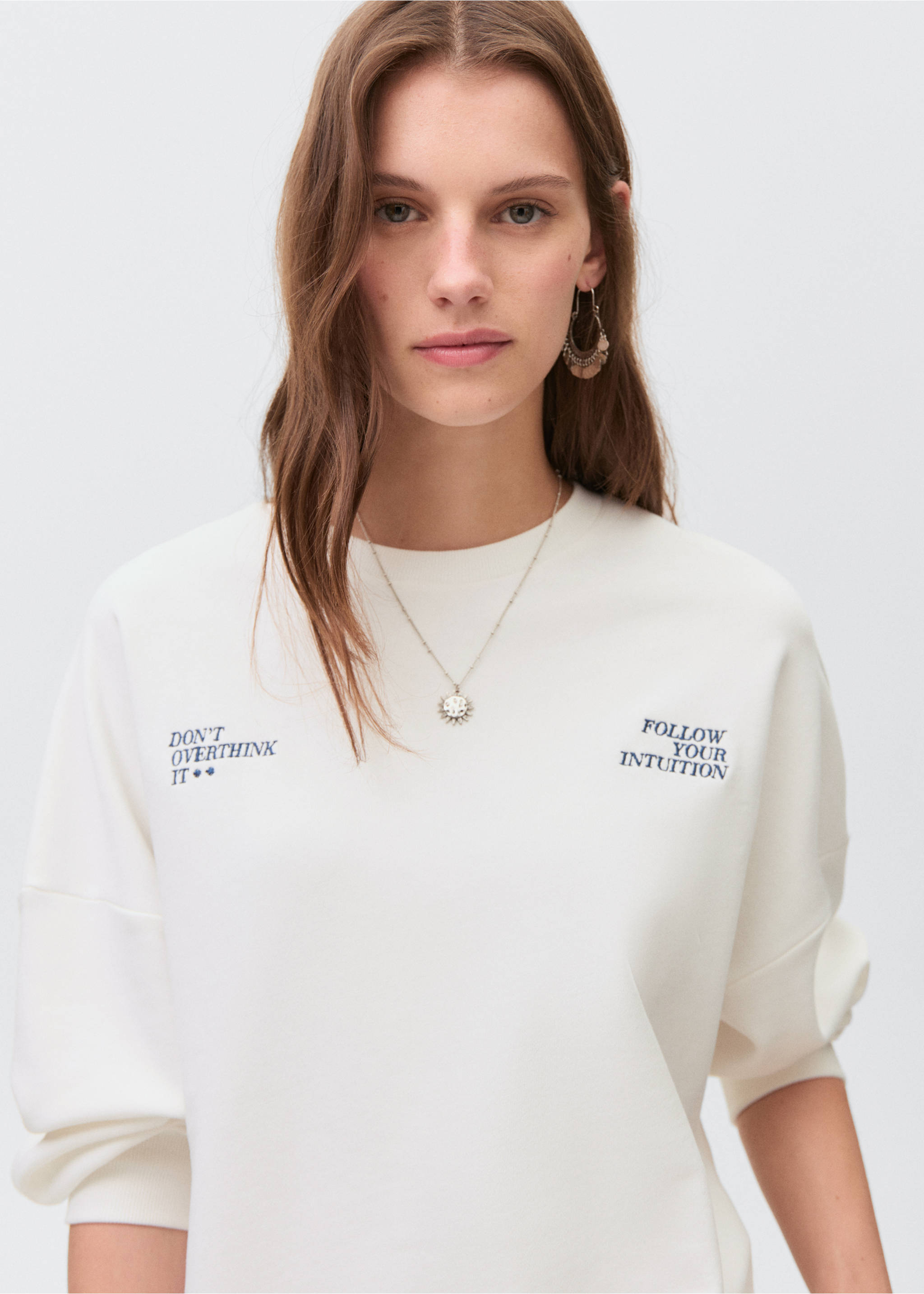 Printed cotton sweatshirt - Details of the article 1, Off White. Ref: 17092895-00.