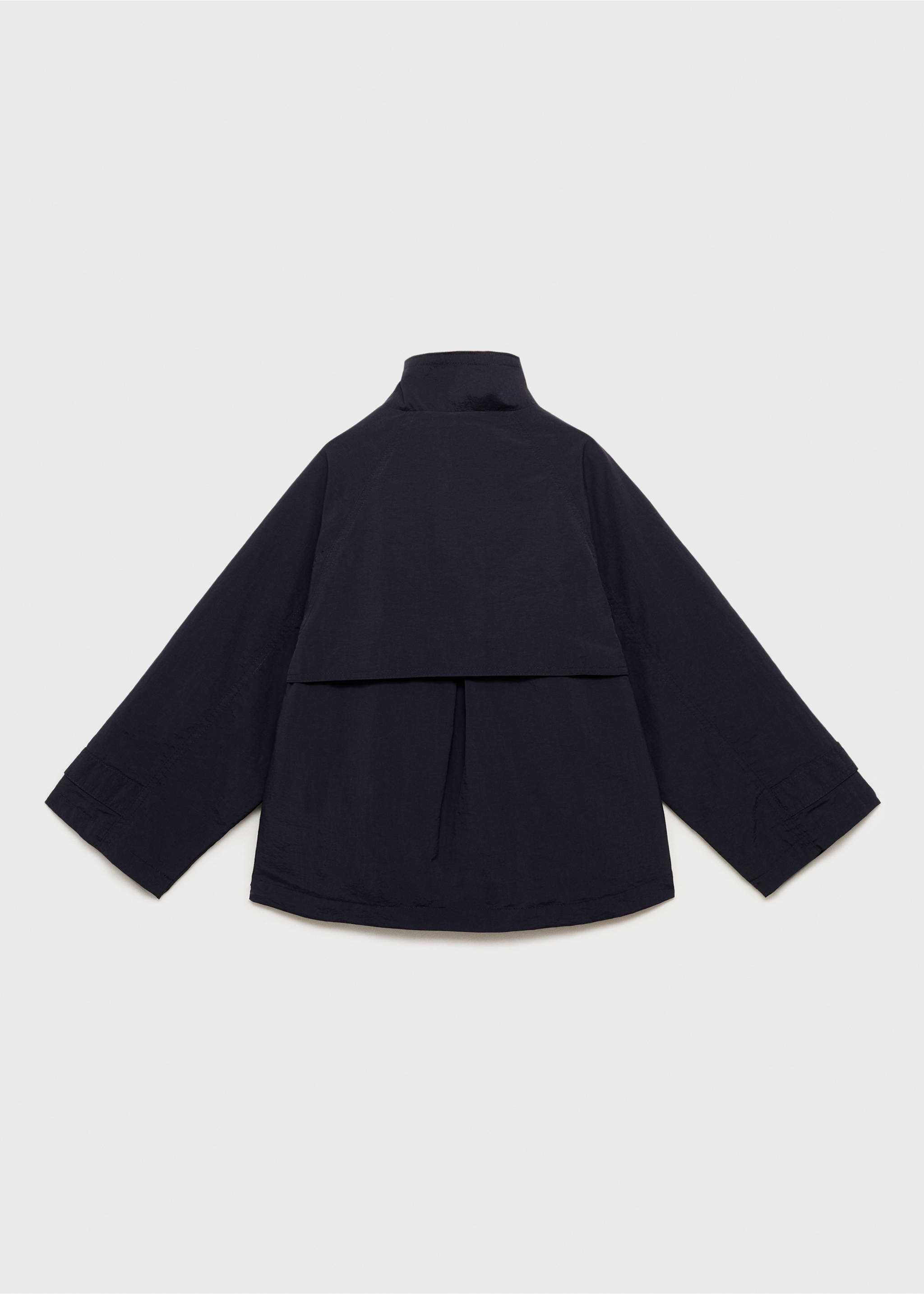 Trench coat with button detail - Reverse of the article, Navy. Ref: 17092896-00.