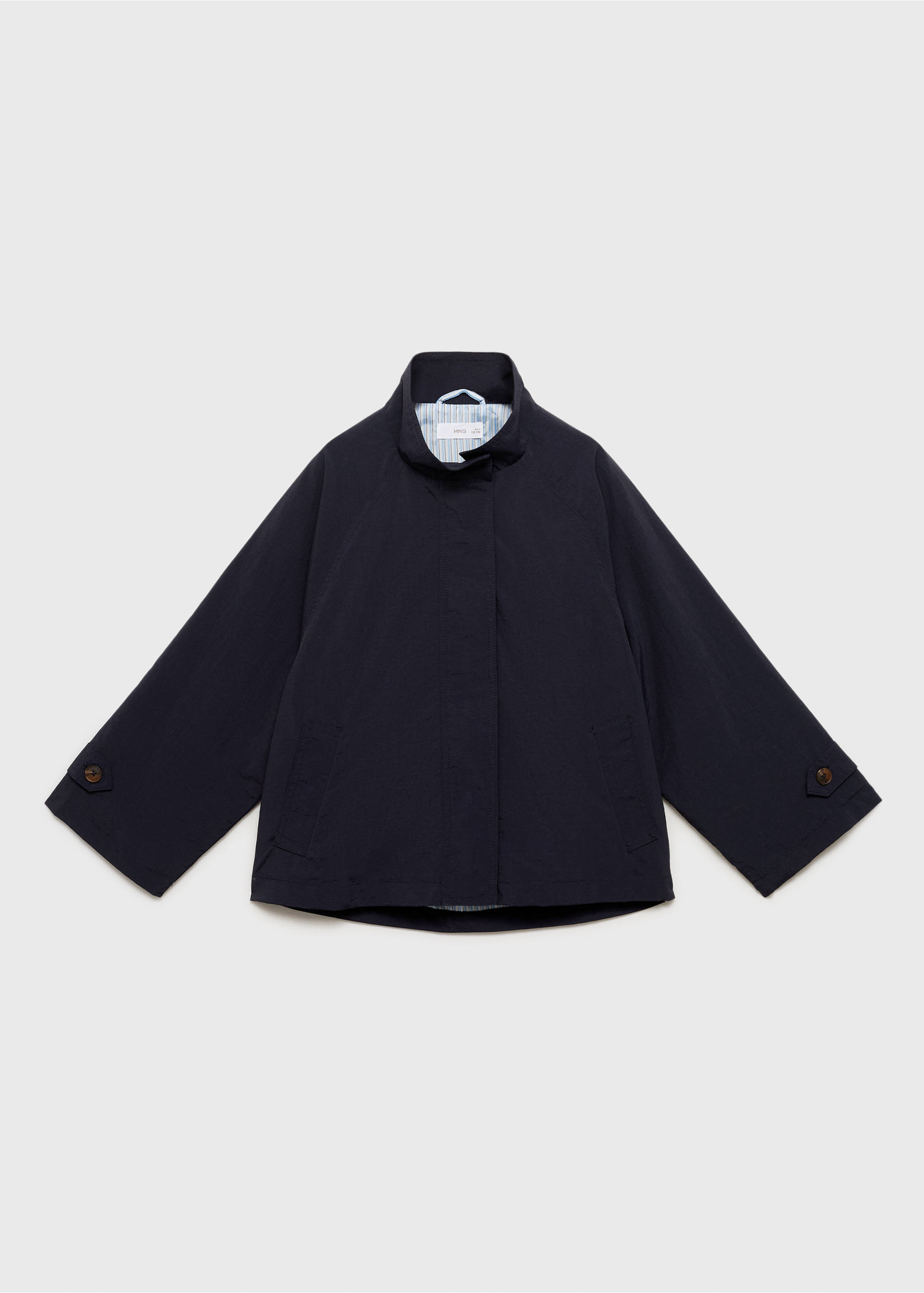 Trench coat with button detail - Article without model, Navy. Ref: 17092896-00.