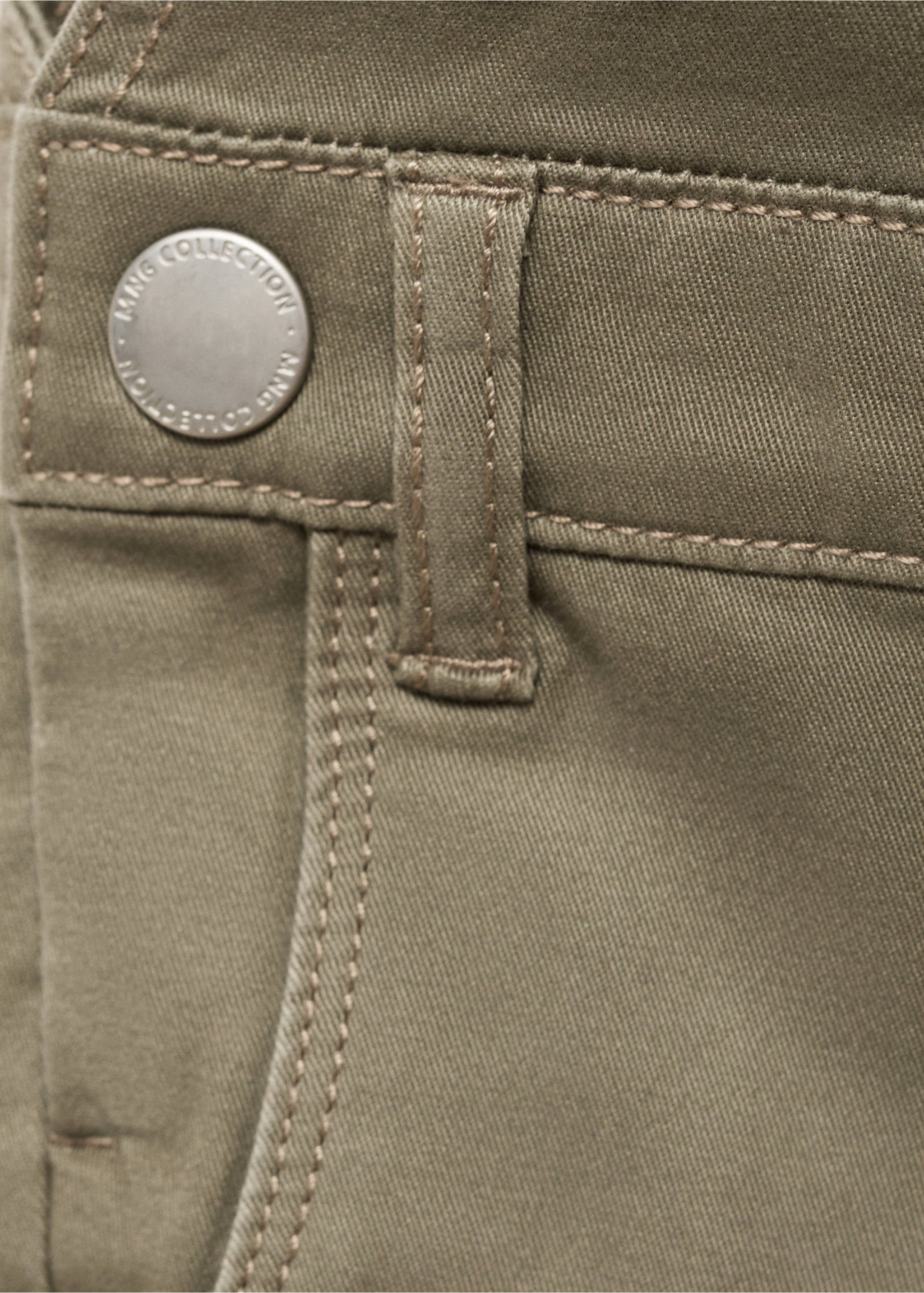 Long cotton dungarees - Details of the article 0, Khaki. Ref: 17092899-00.