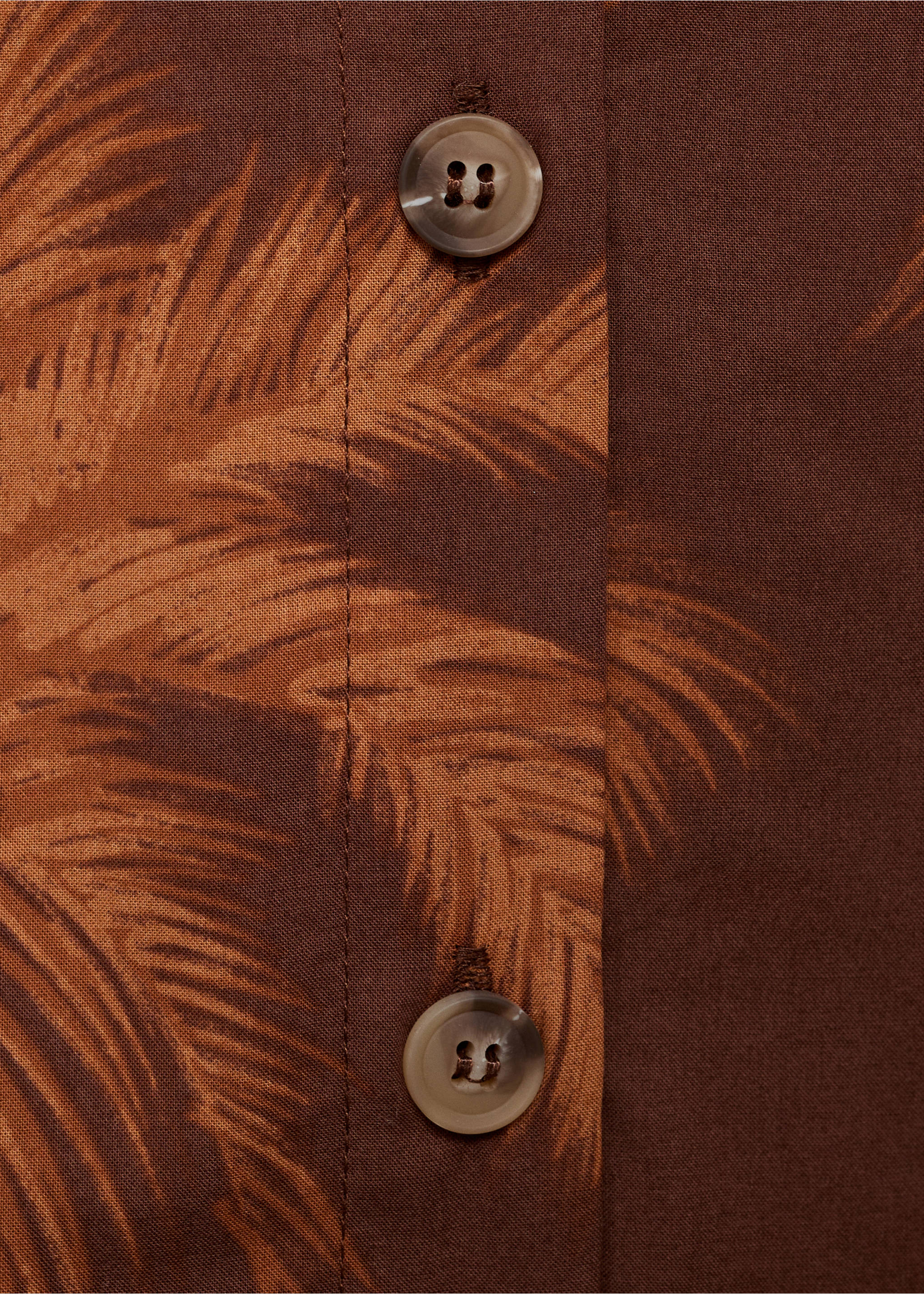 Palm tree print cotton shirt - Details of the article 0, Brown. Ref: 17092900-00.