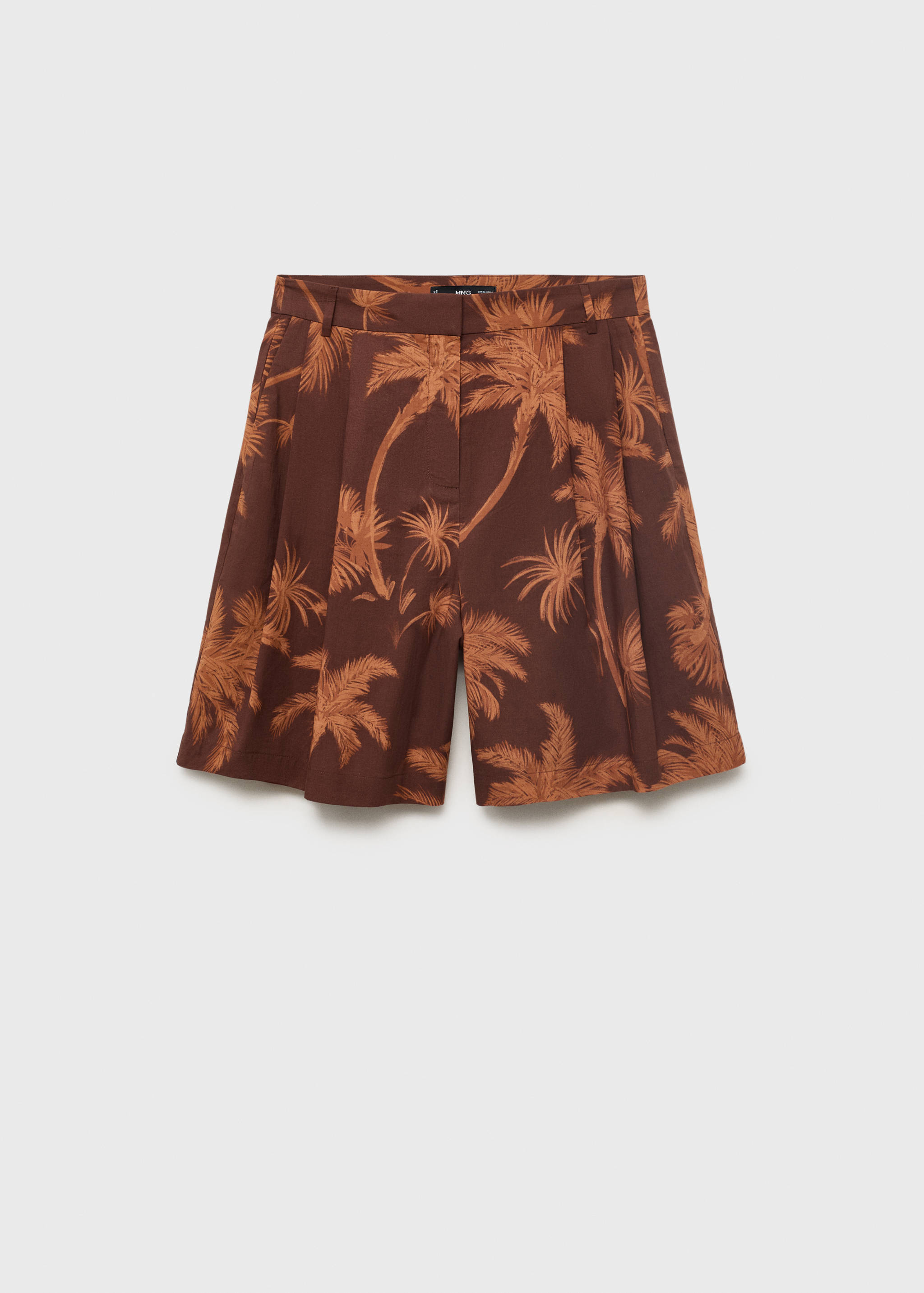 Katoenen bermuda met palmbomenprint - Artikel zonder model