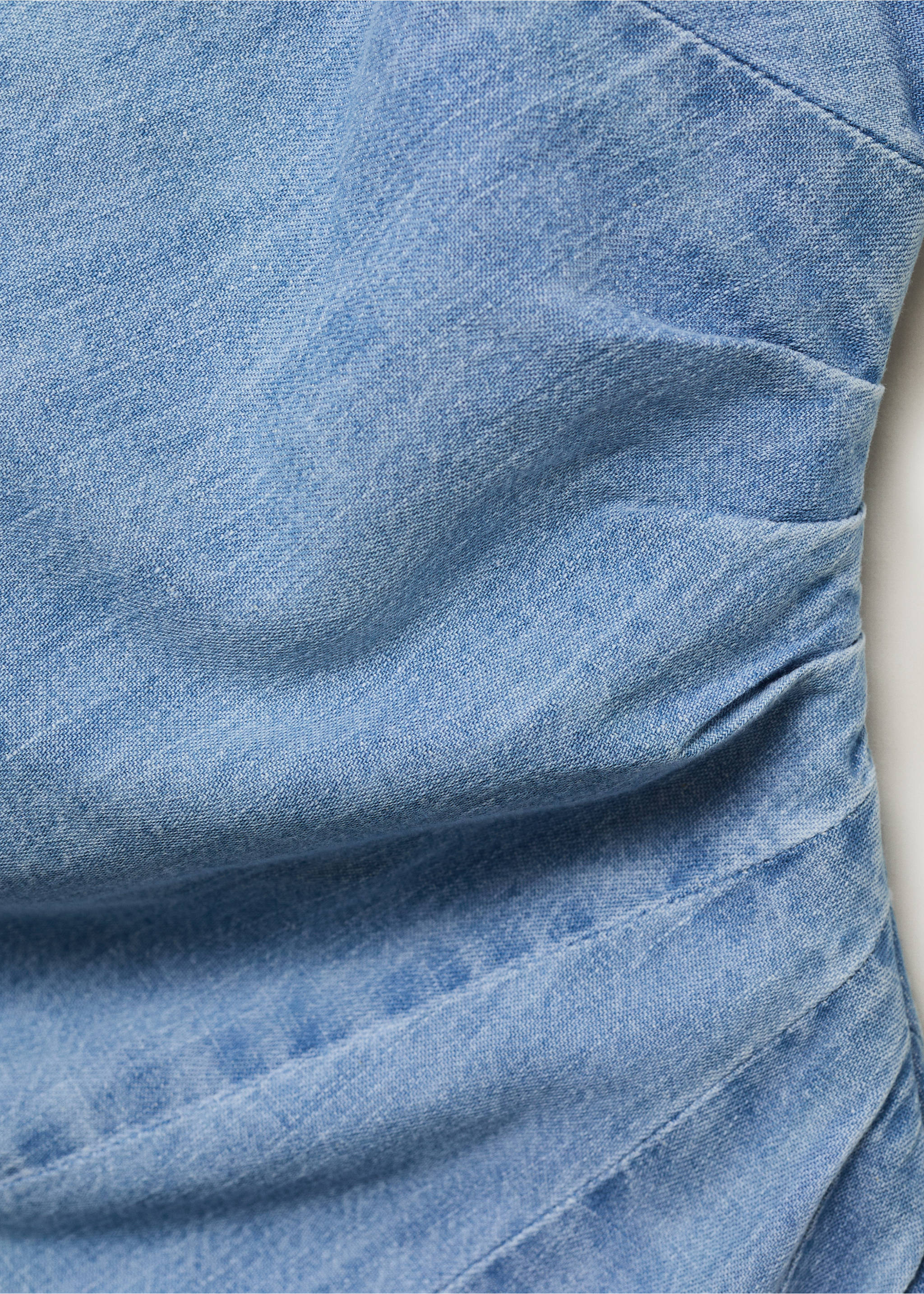 Draped denim dress - Details of the article 0, Medium Blue. Ref: 17092902-00.
