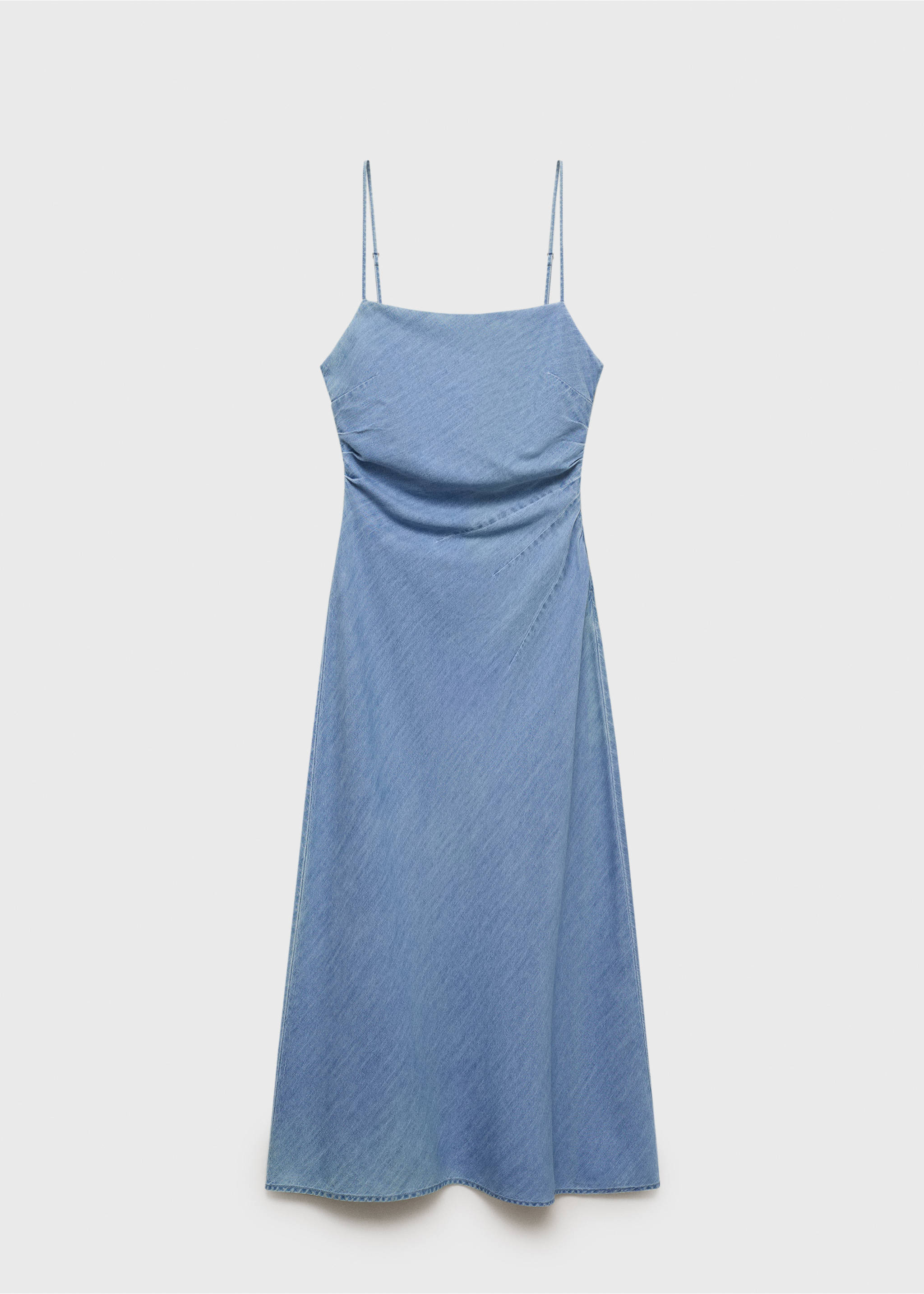 Draped denim dress - Article without model, Medium Blue. Ref: 17092902-00.