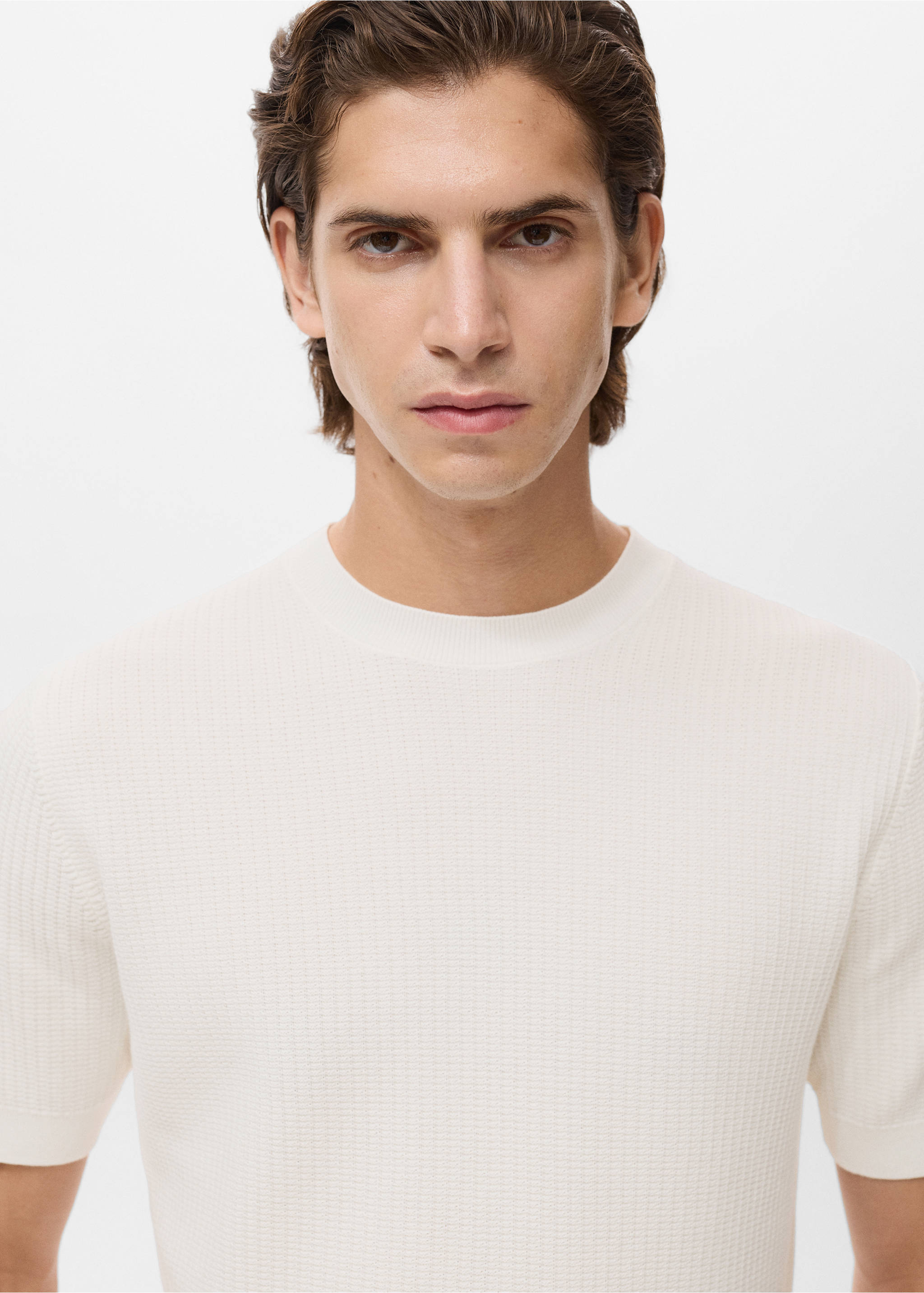 Camiseta 100% algodón punto - Detalle del artículo 1, Blanco roto. Ref: 17092904-00.