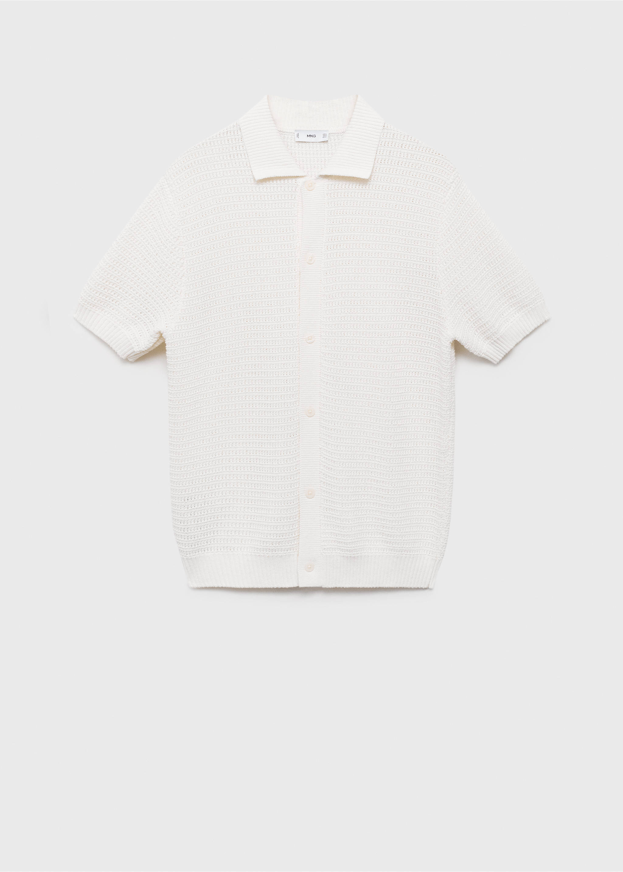 Cotton openwork knitted blouse - Article without model, Off White. Ref: 17092905-00.