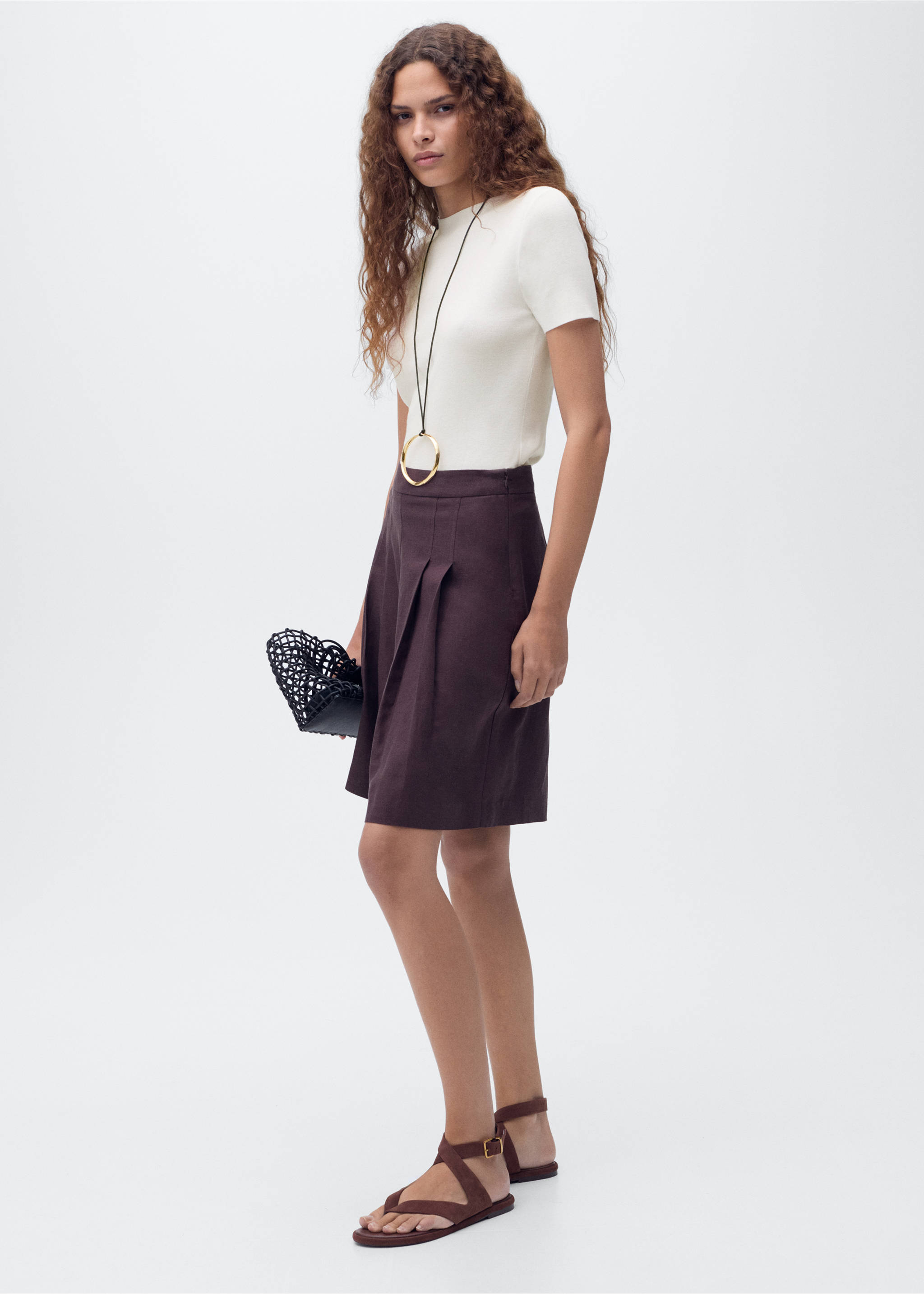 Pull-over maille fine manches courtes - Plan général, Blanc. Ref: 17092907-00.