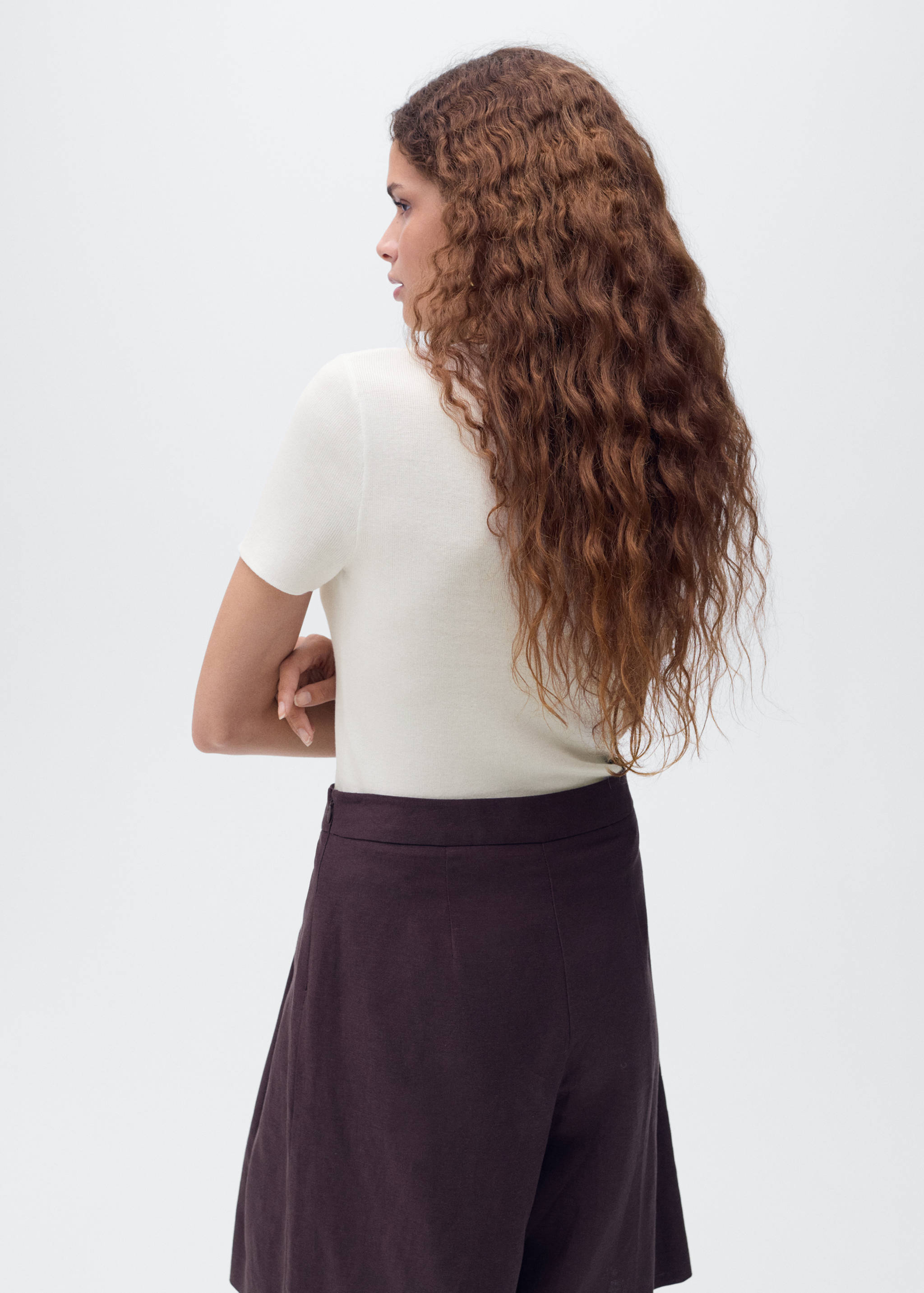 Pull-over maille fine manches courtes - Verso de l’article