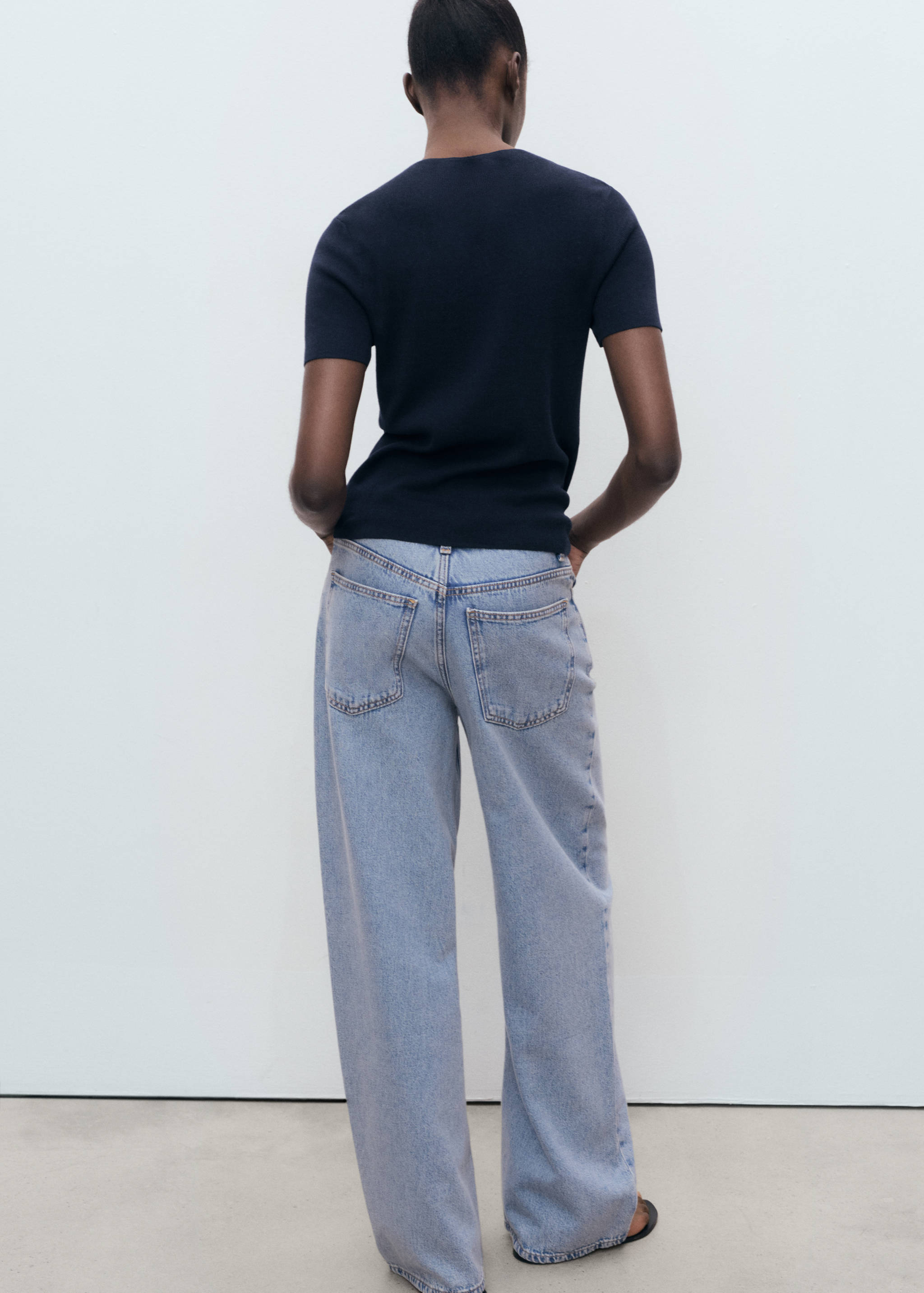 Pull-over maille fine manches courtes - Verso de l’article