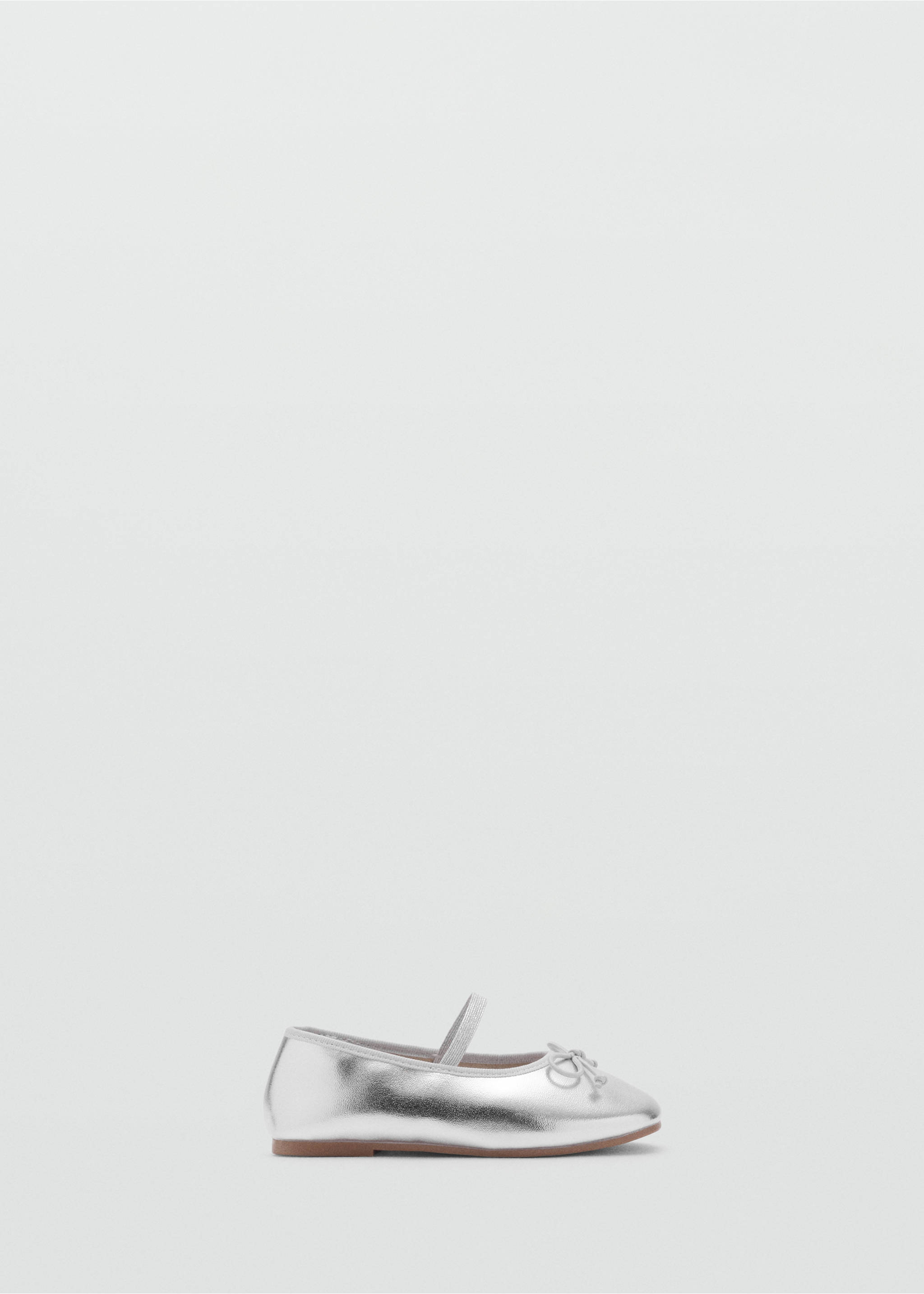 Metallic ballet flats with bow - Article without model, Silver. Ref: 17092908-00.