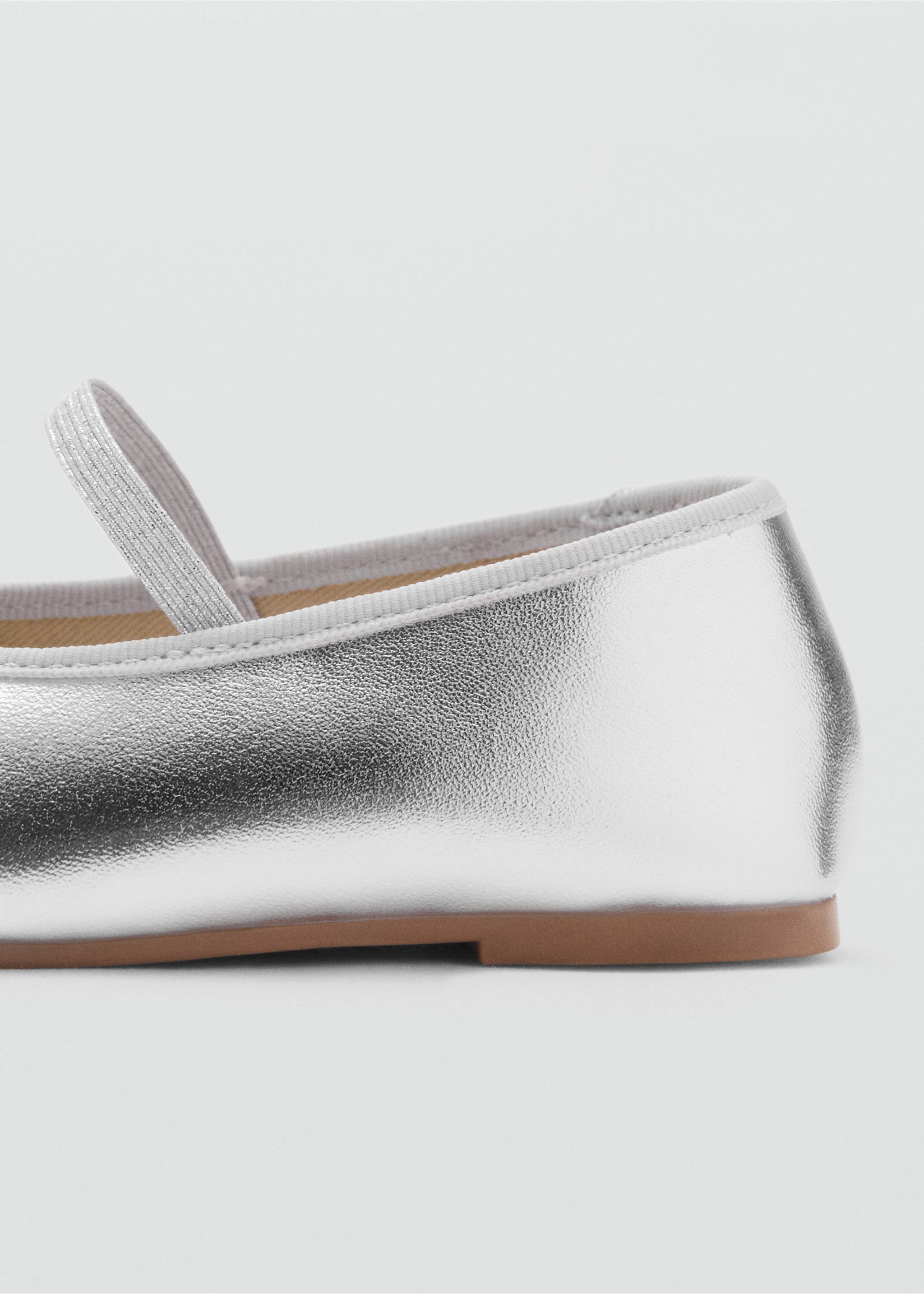 Metallic ballet flats with bow - Details of the article 1, Silver. Ref: 17092908-00.