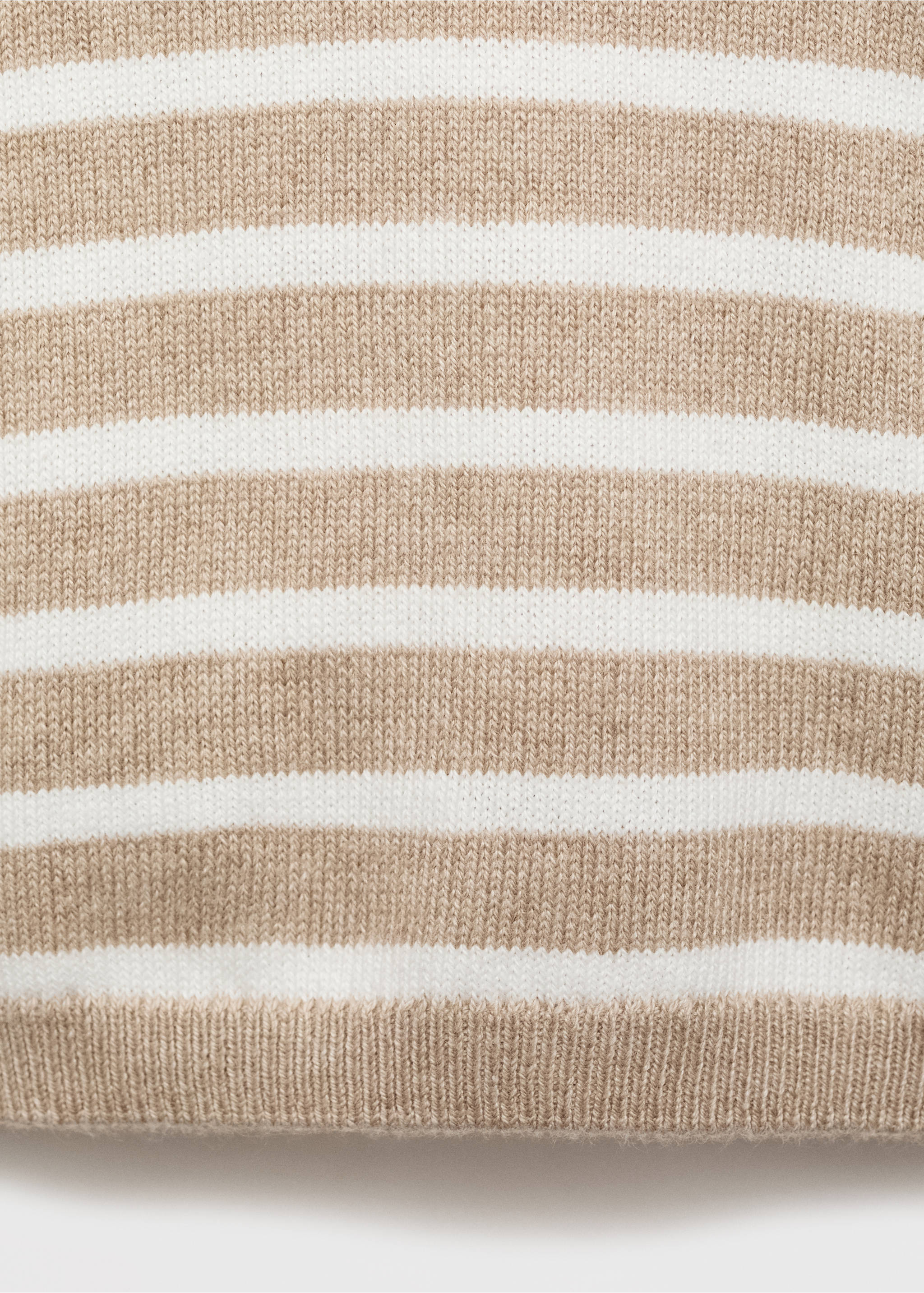 Knit striped sweater - Details of the article 0, Sand. Ref: 17092913-00.
