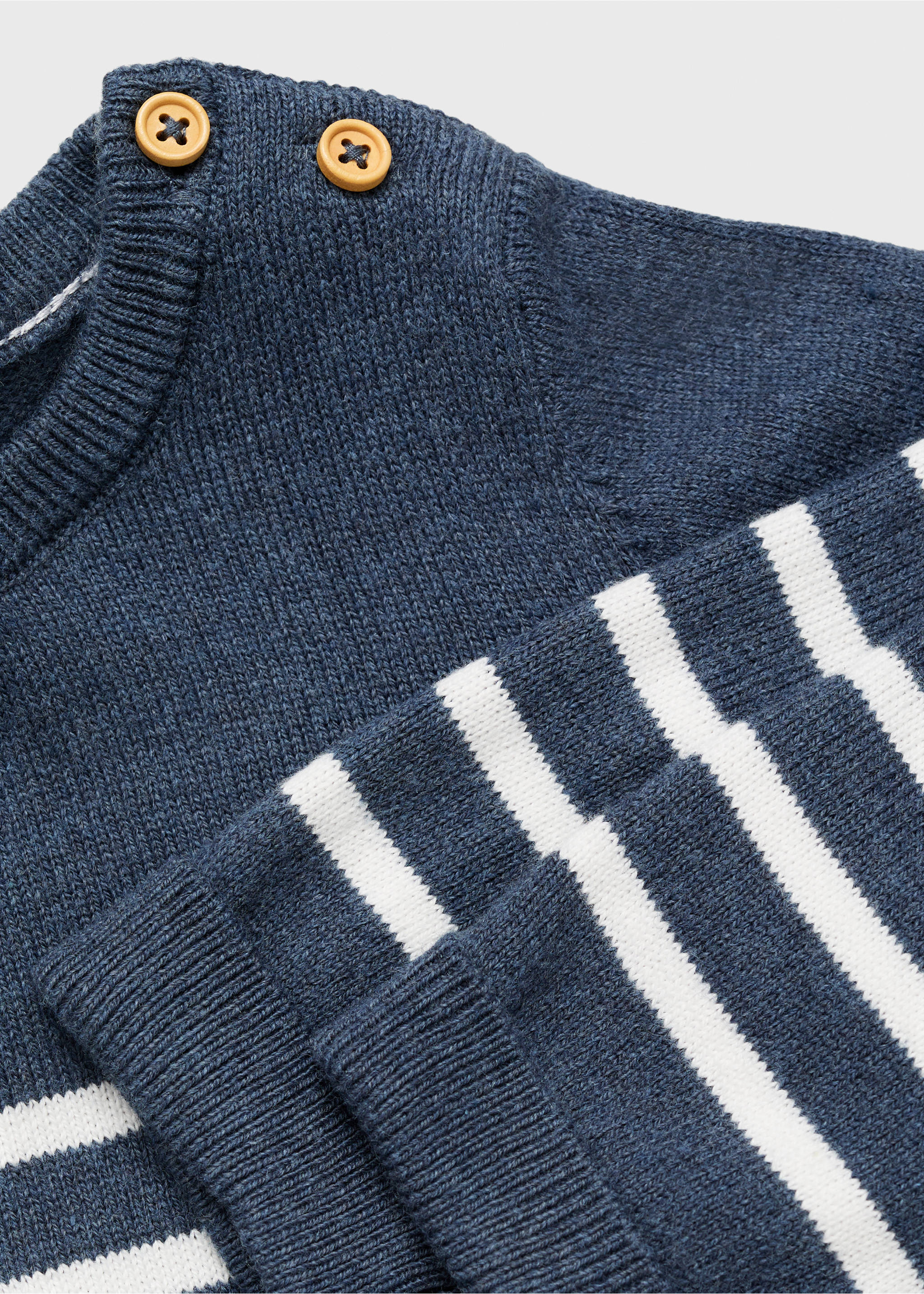 Knit striped sweater - Details of the article 0, Blue. Ref: 17092913-00.