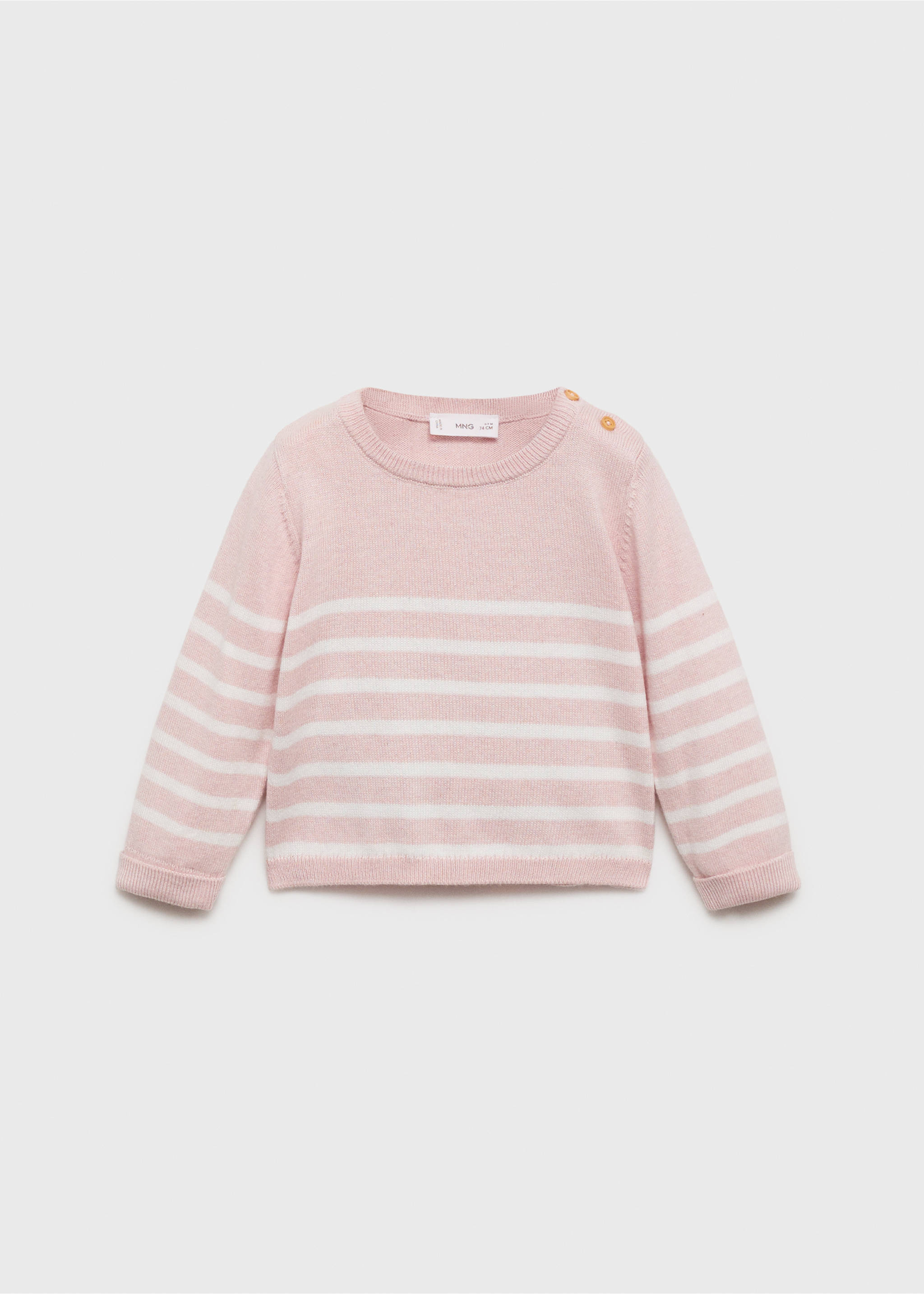 Knit striped sweater - Article without model, Pastel Pink. Ref: 17092913-00.