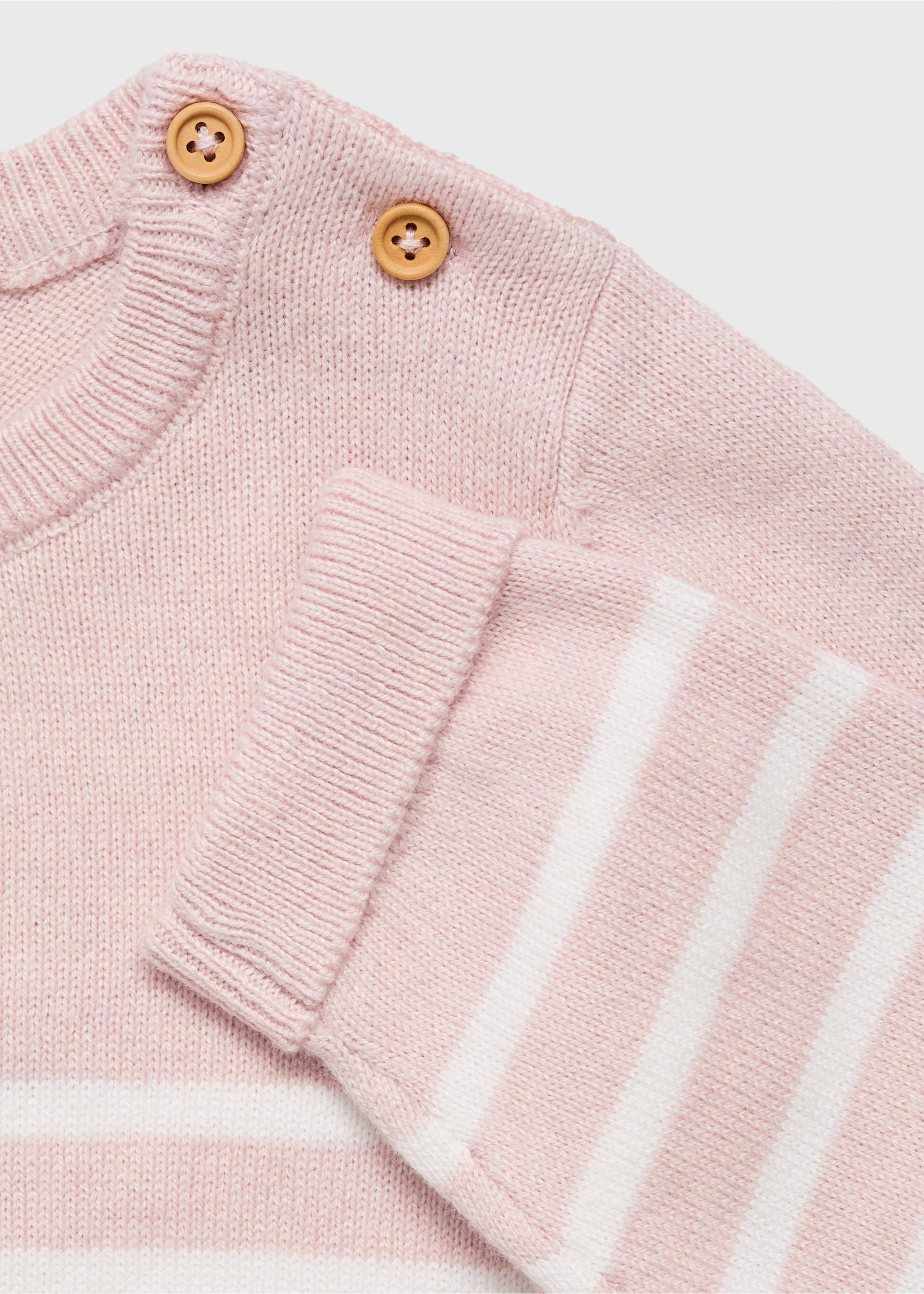 Knit striped sweater - Details of the article 0, Pastel Pink. Ref: 17092913-00.