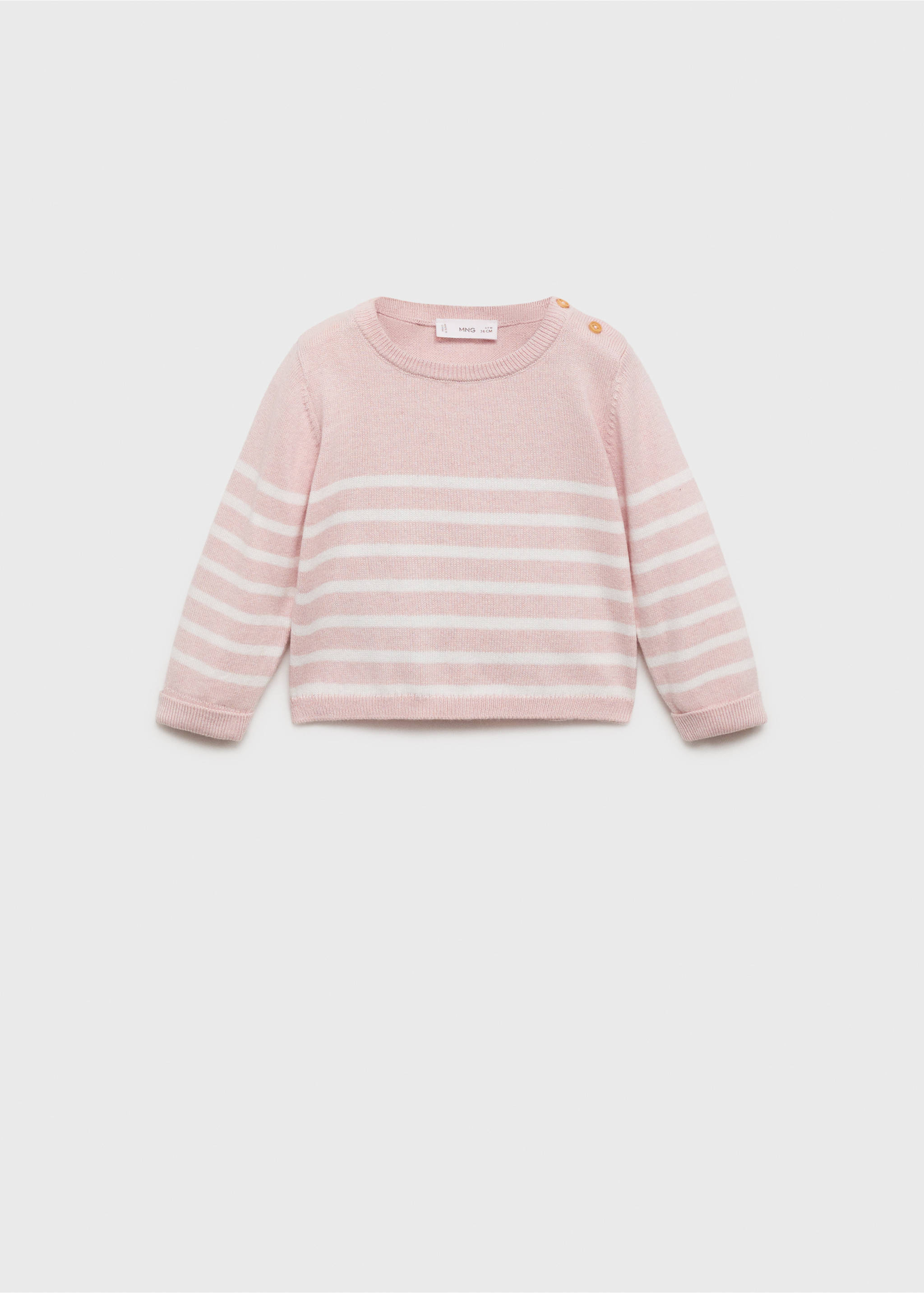 Knit striped sweater - Article without model, Pastel Pink. Ref: 17092913-00.
