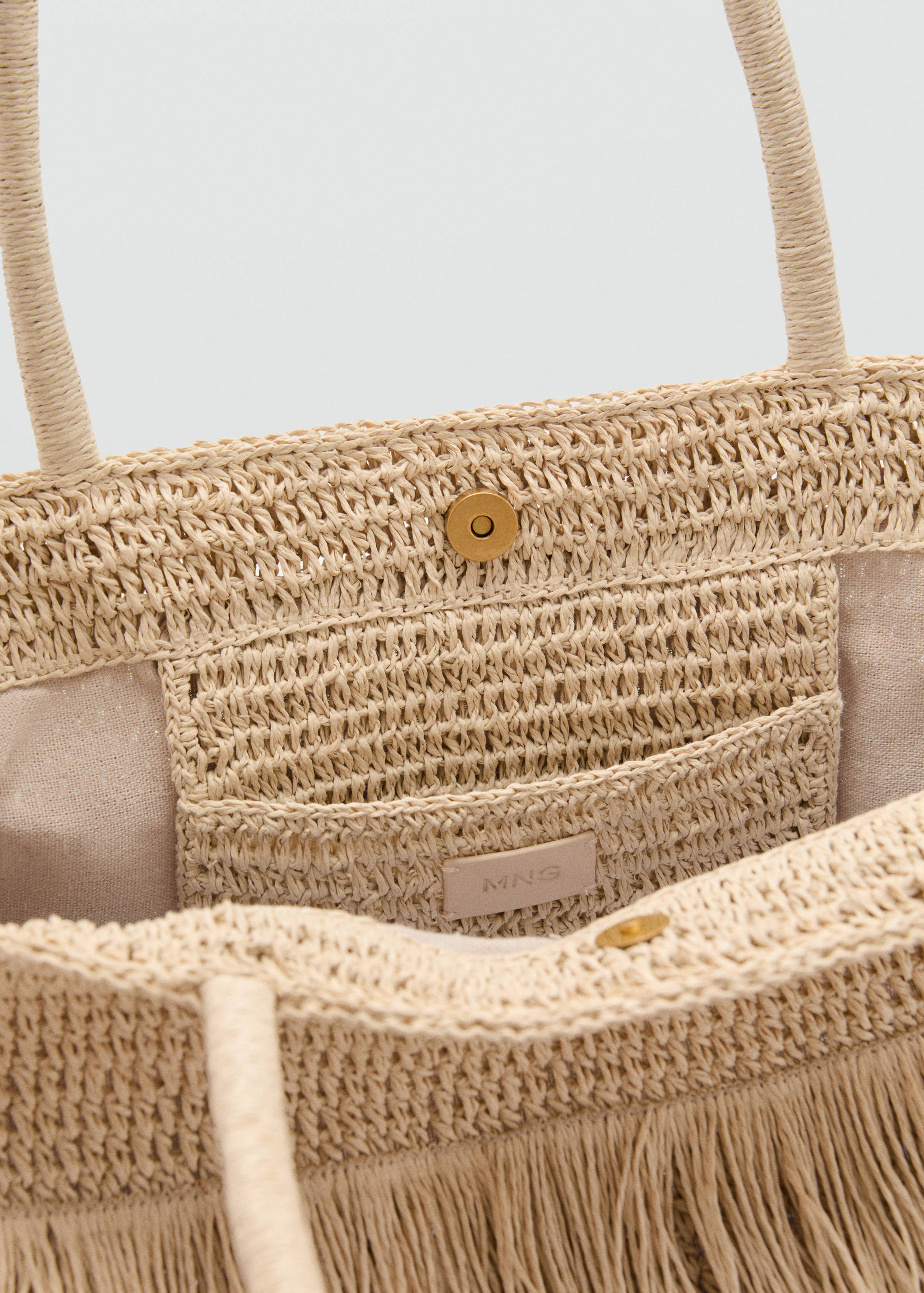 Shopper-Tasche aus Naturfaser mit Fransen - Detail des Artikels 3