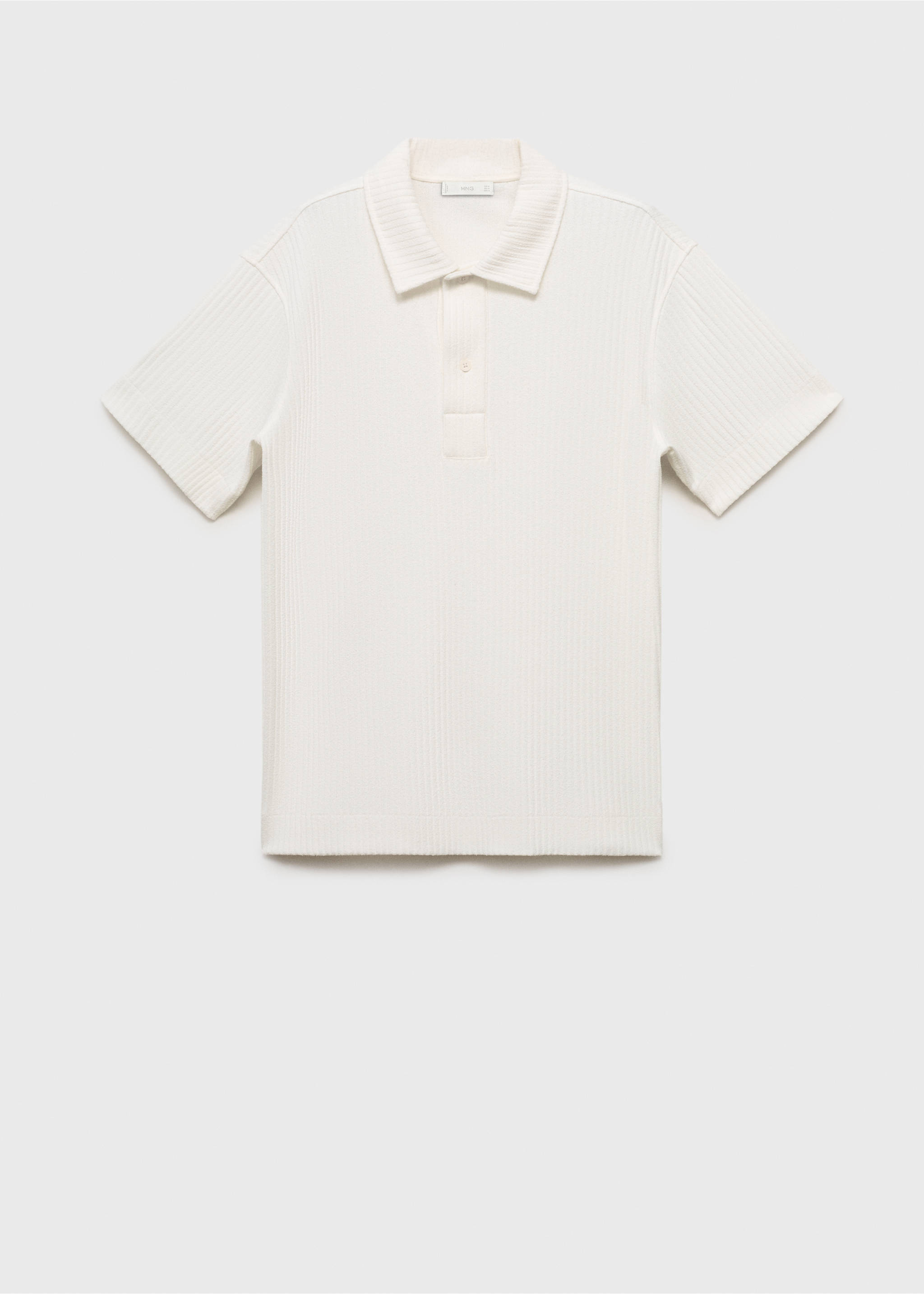 Textured knitted polo shirt - Article without model, Off White. Ref: 17092921-00.