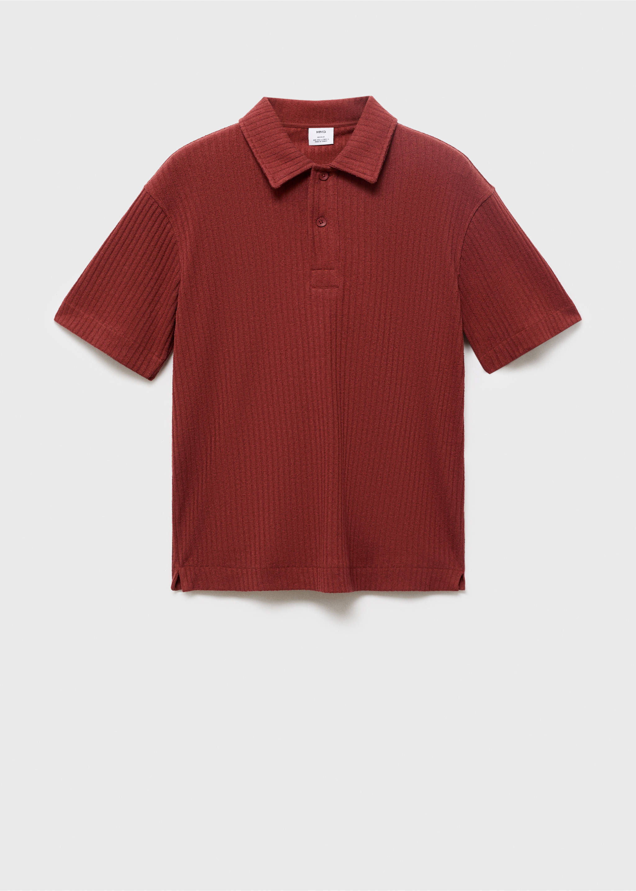 Polo maille texturé - Article sans modèle, Cerise. Ref: 17092921-00.