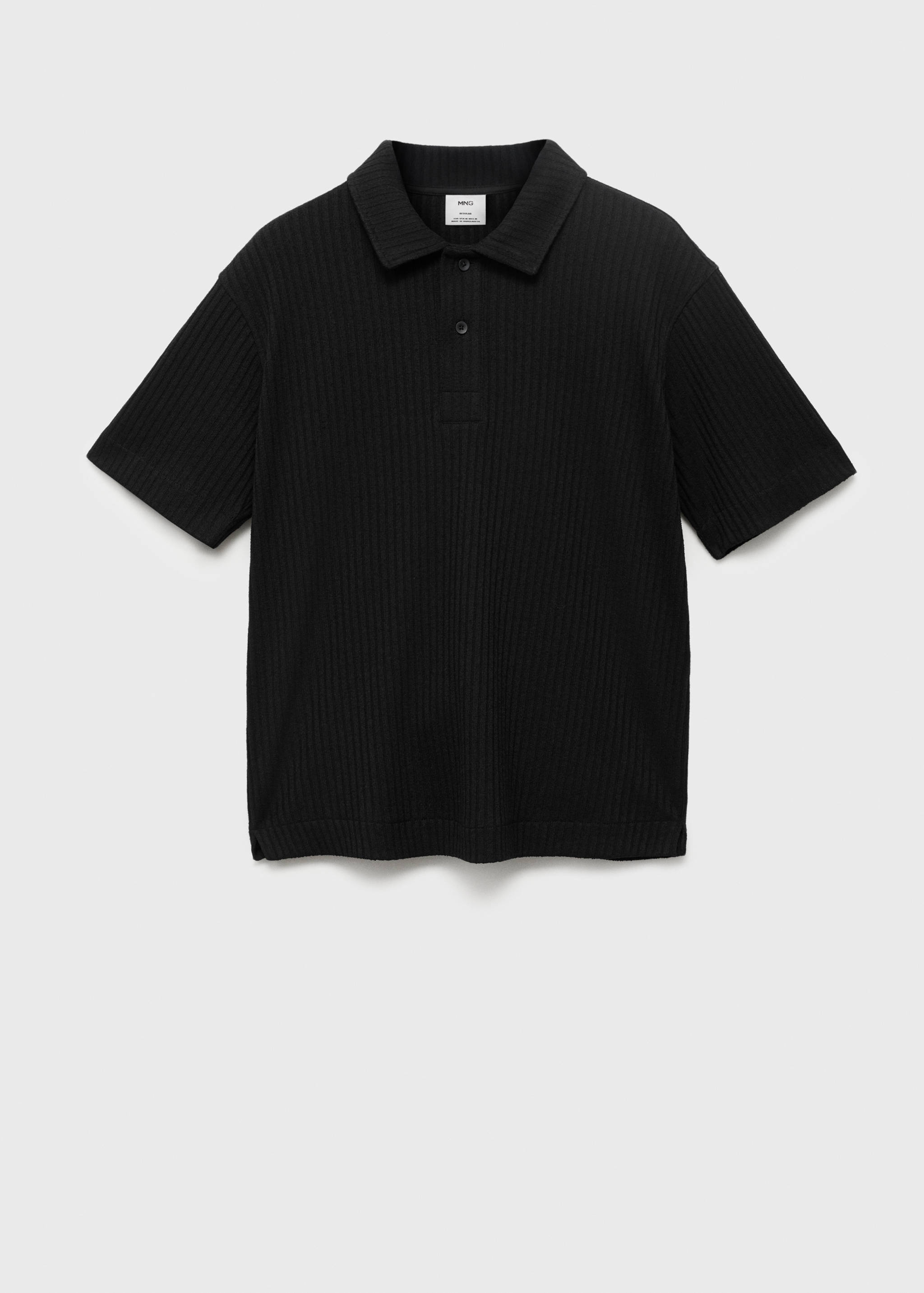 Textured knitted polo shirt - Article without model