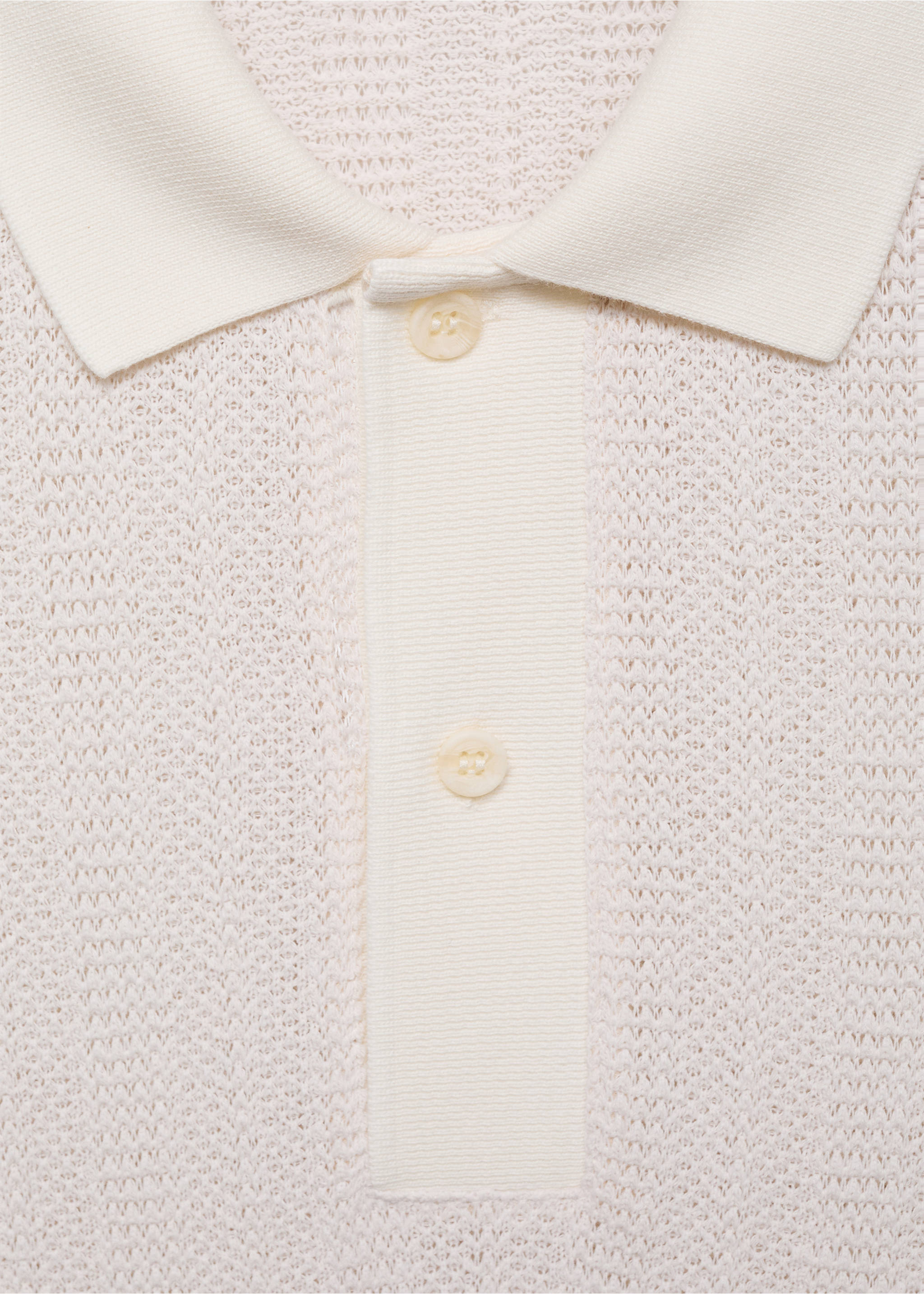 Polo maille ajourée coton - Détail de l'article 8, Blanc cassé. Ref: 17092922-00.