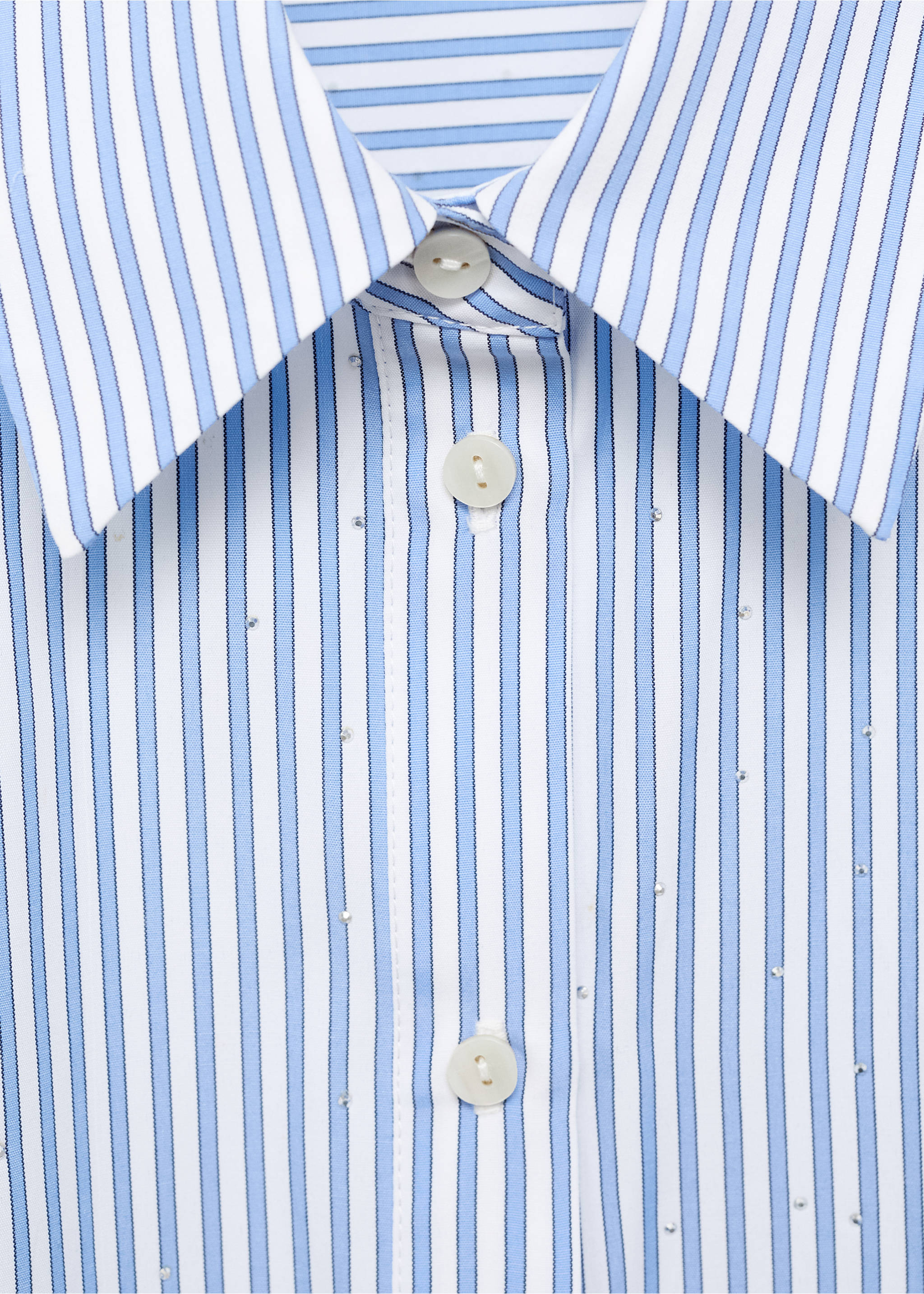 Chemise crop strass - Détail de l'article 8, Bleu. Ref: 17092927-00.