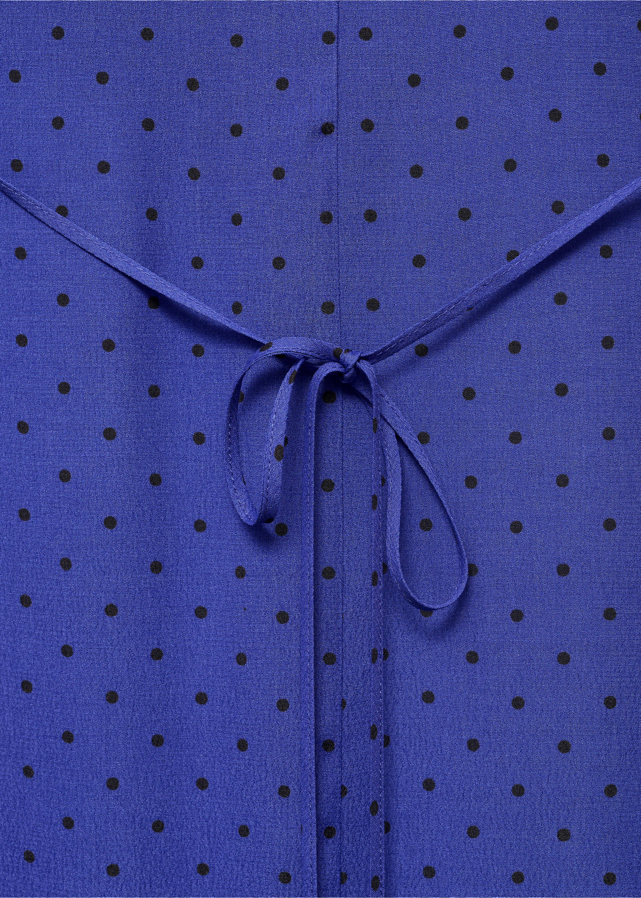 Polka-dot dress with bow - Details of the article 0, Blue. Ref: 17092928-00.