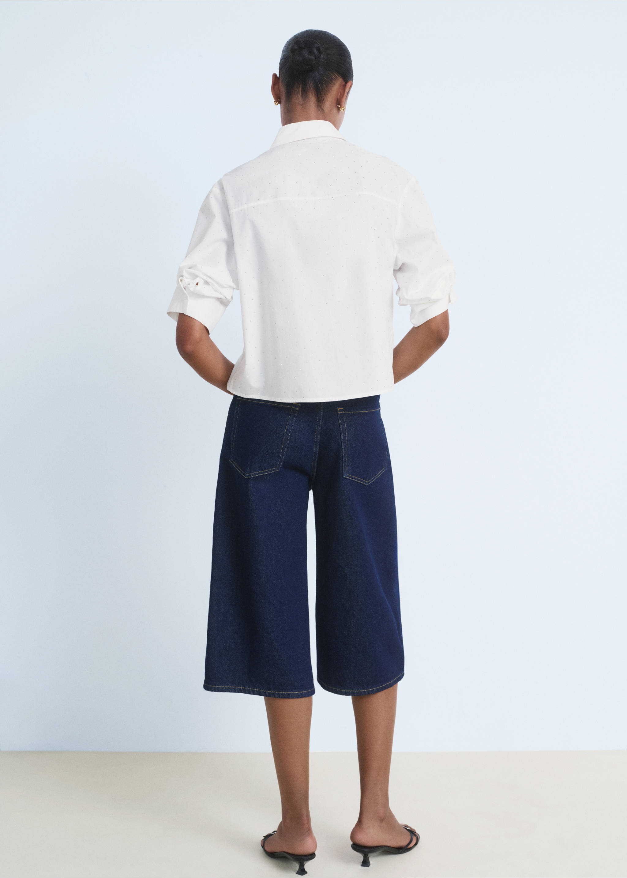 Rhinestone cropped shirt - Reverse of the article, Off White. Ref: 17092929-00.