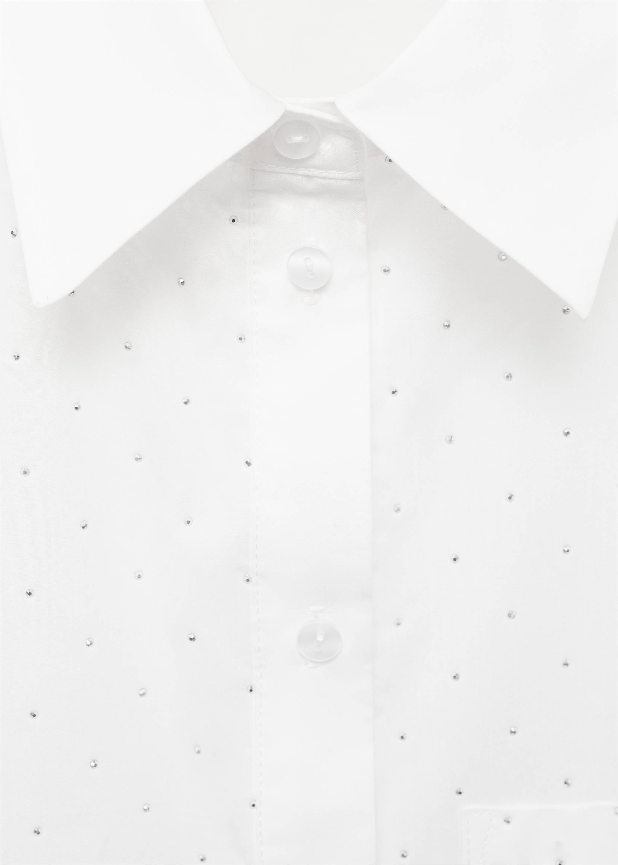Rhinestone cropped shirt - Details of the article 8, Off White. Ref: 17092929-00.