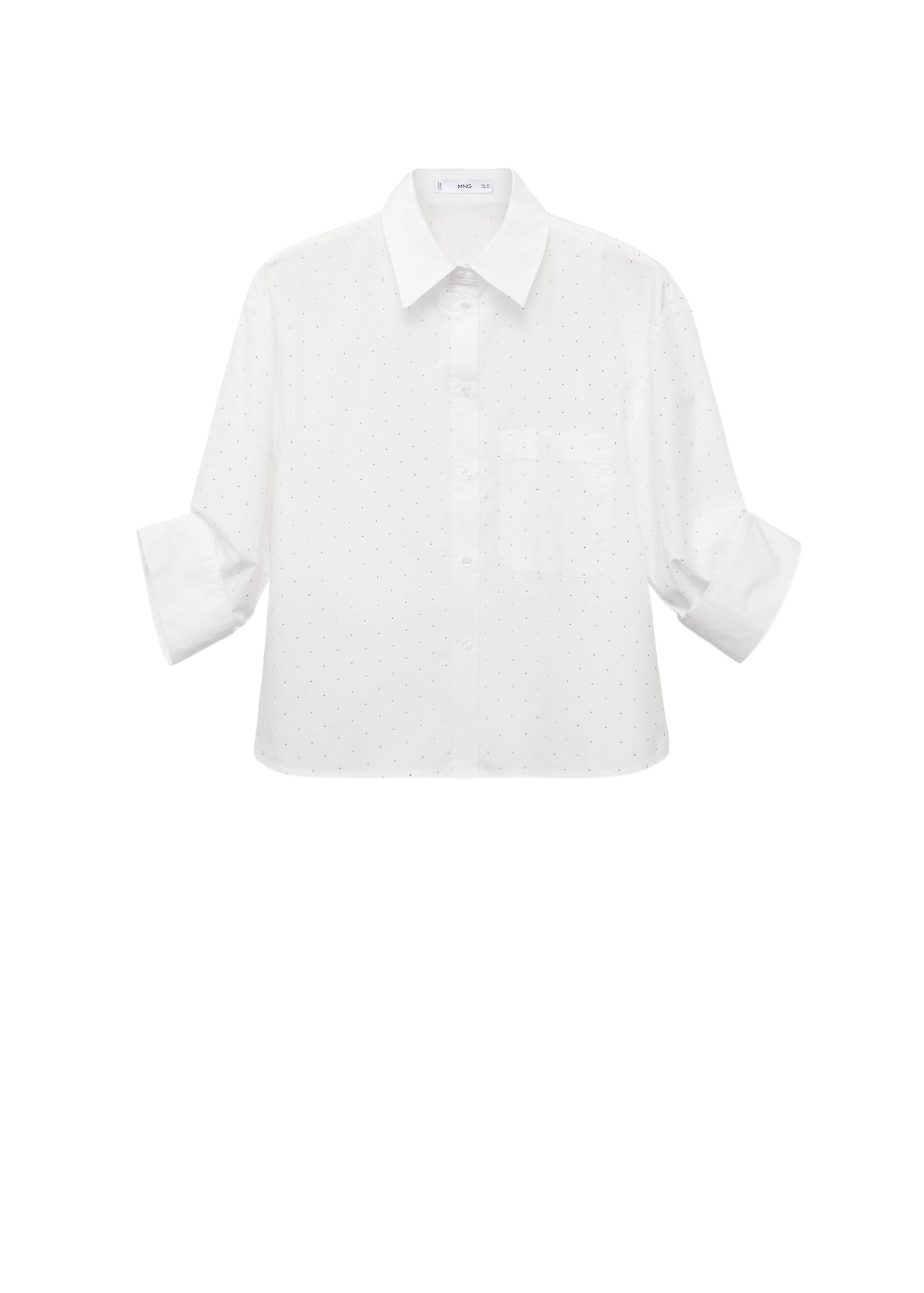 Rhinestone cropped shirt - Details of the article 7, Off White. Ref: 17092929-00.