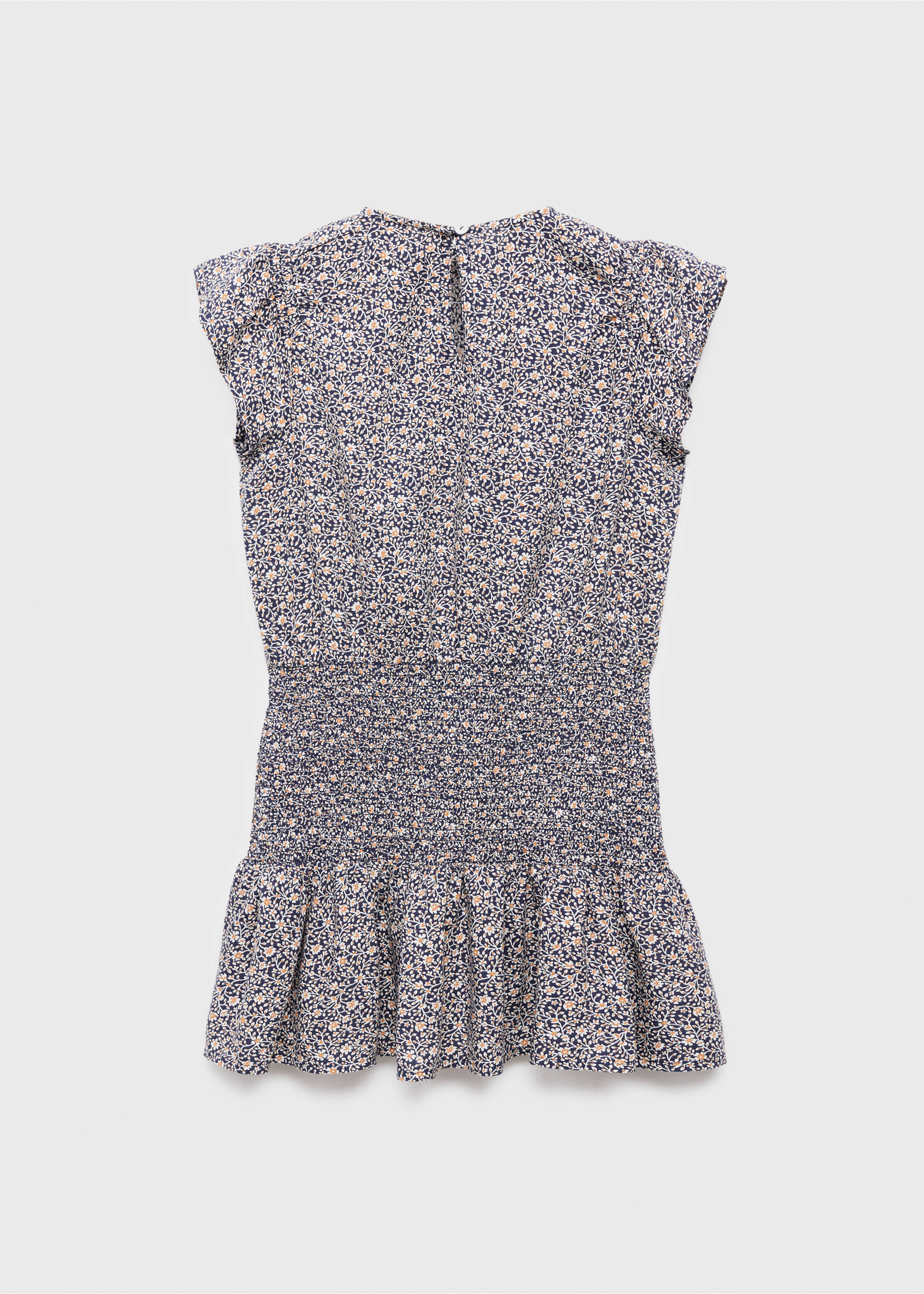 Vestit frunzit floral - Revers de l'article, Blau marí. Ref: 17093273-00.