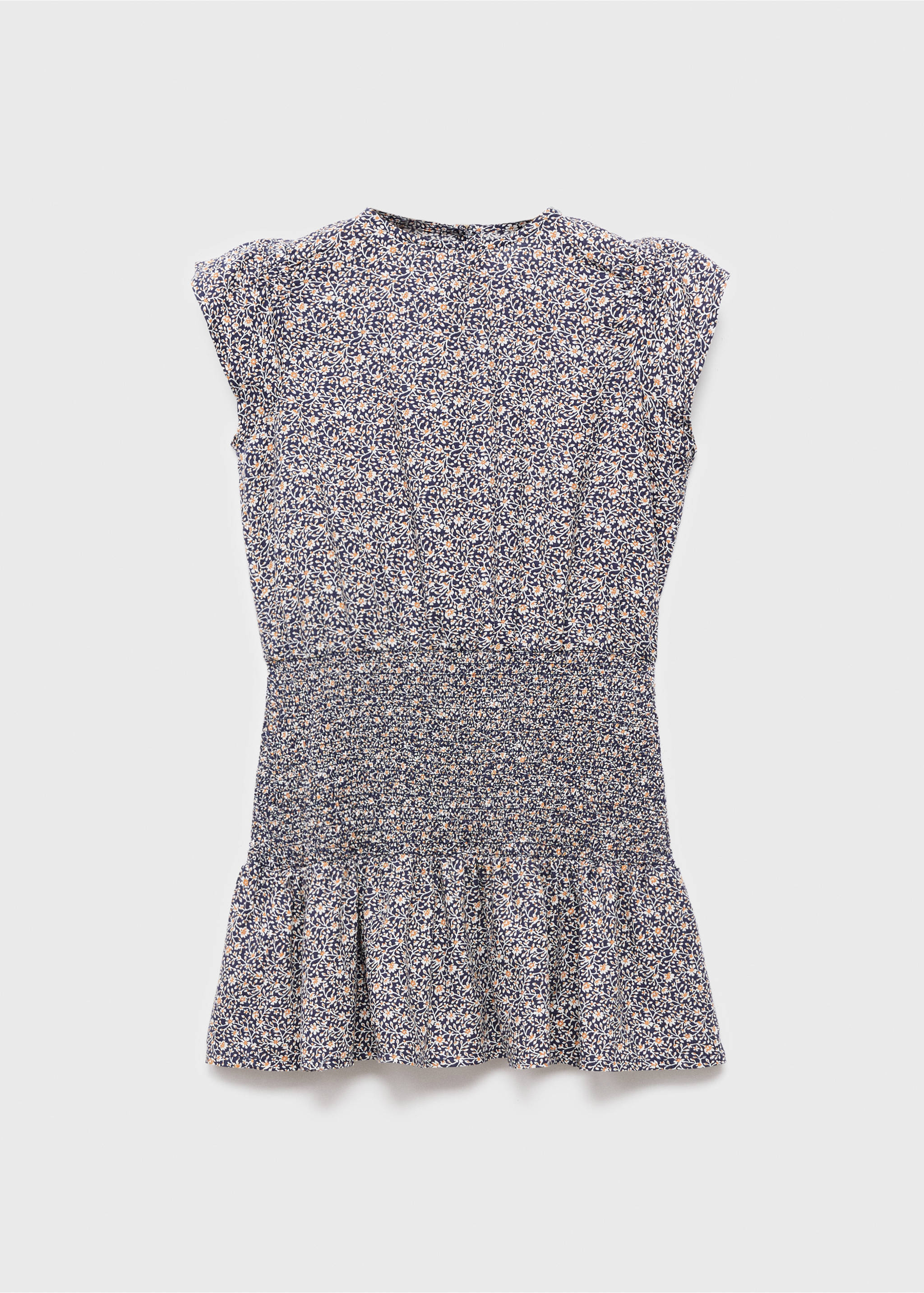 Vestit frunzit floral - Article sense model, Blau marí. Ref: 17093273-00.