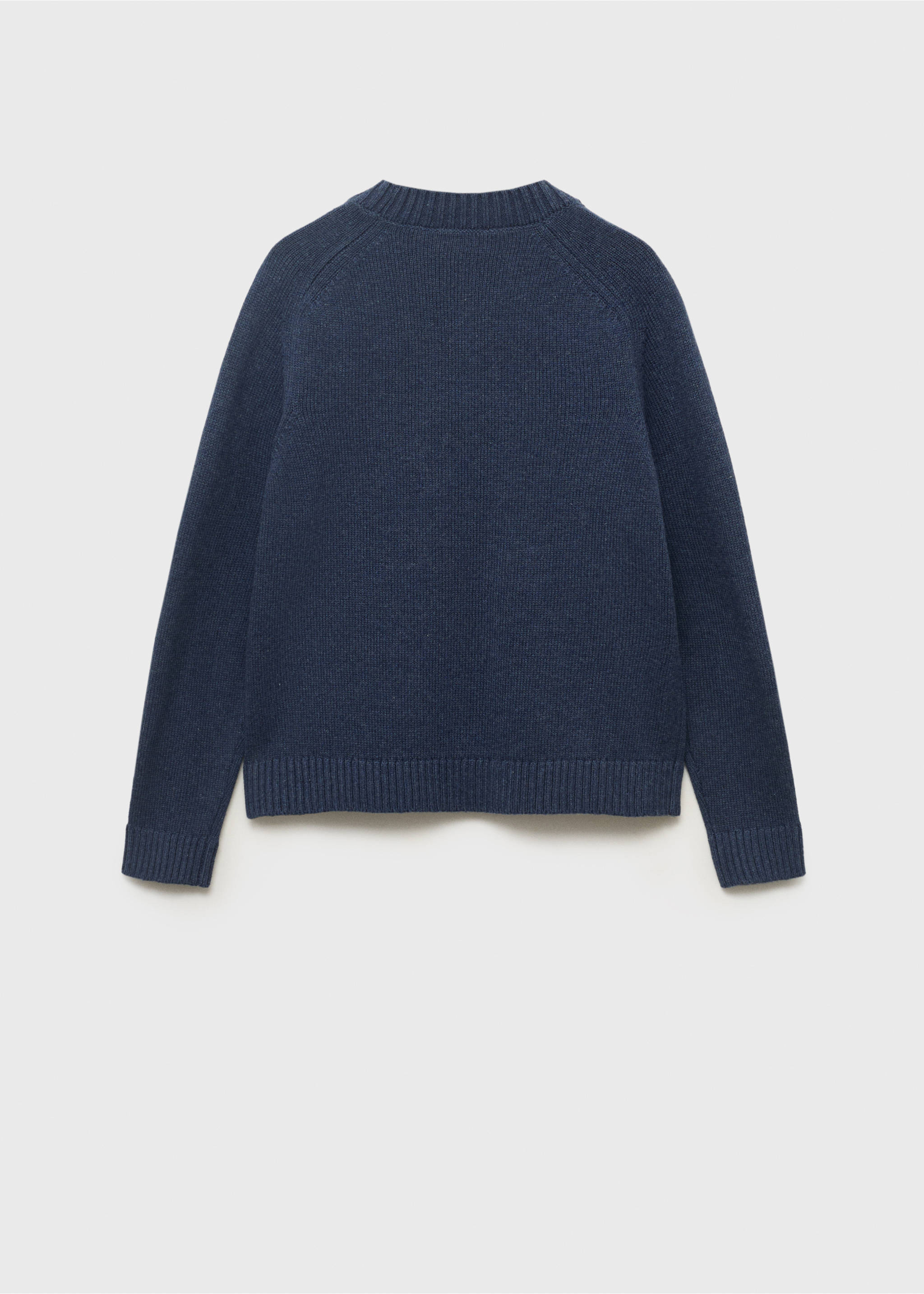 Knitted cotton sweater - Reverse of the article, Indigo Blue. Ref: 17093277-00.