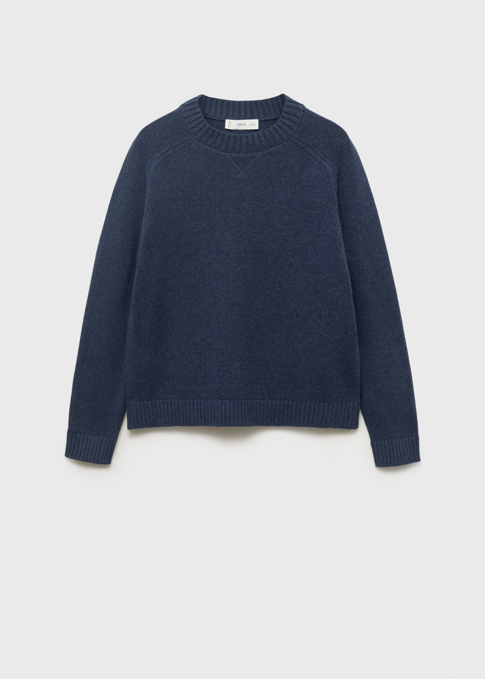 Knitted cotton sweater - Article without model, Indigo Blue. Ref: 17093277-00.
