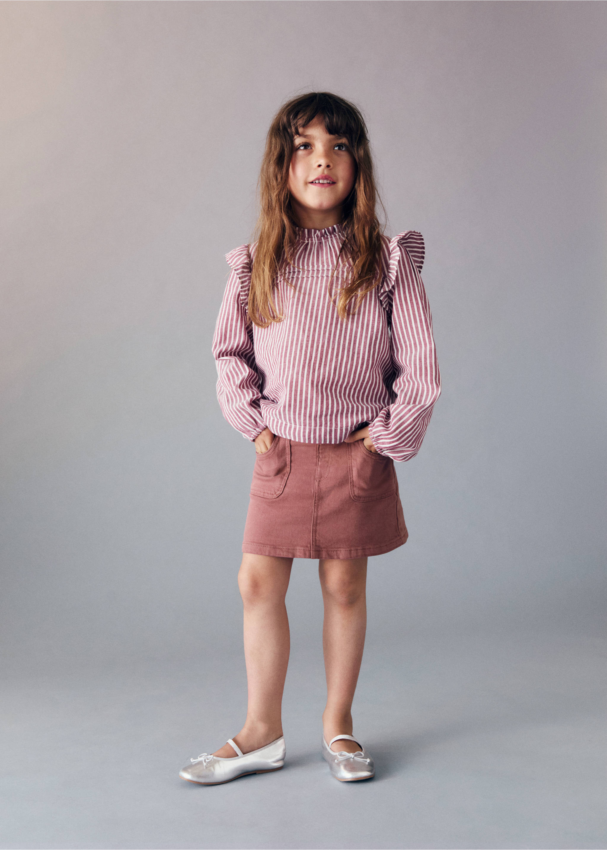 Denim skirt - General plane, Cherry. Ref: 17093278-00.