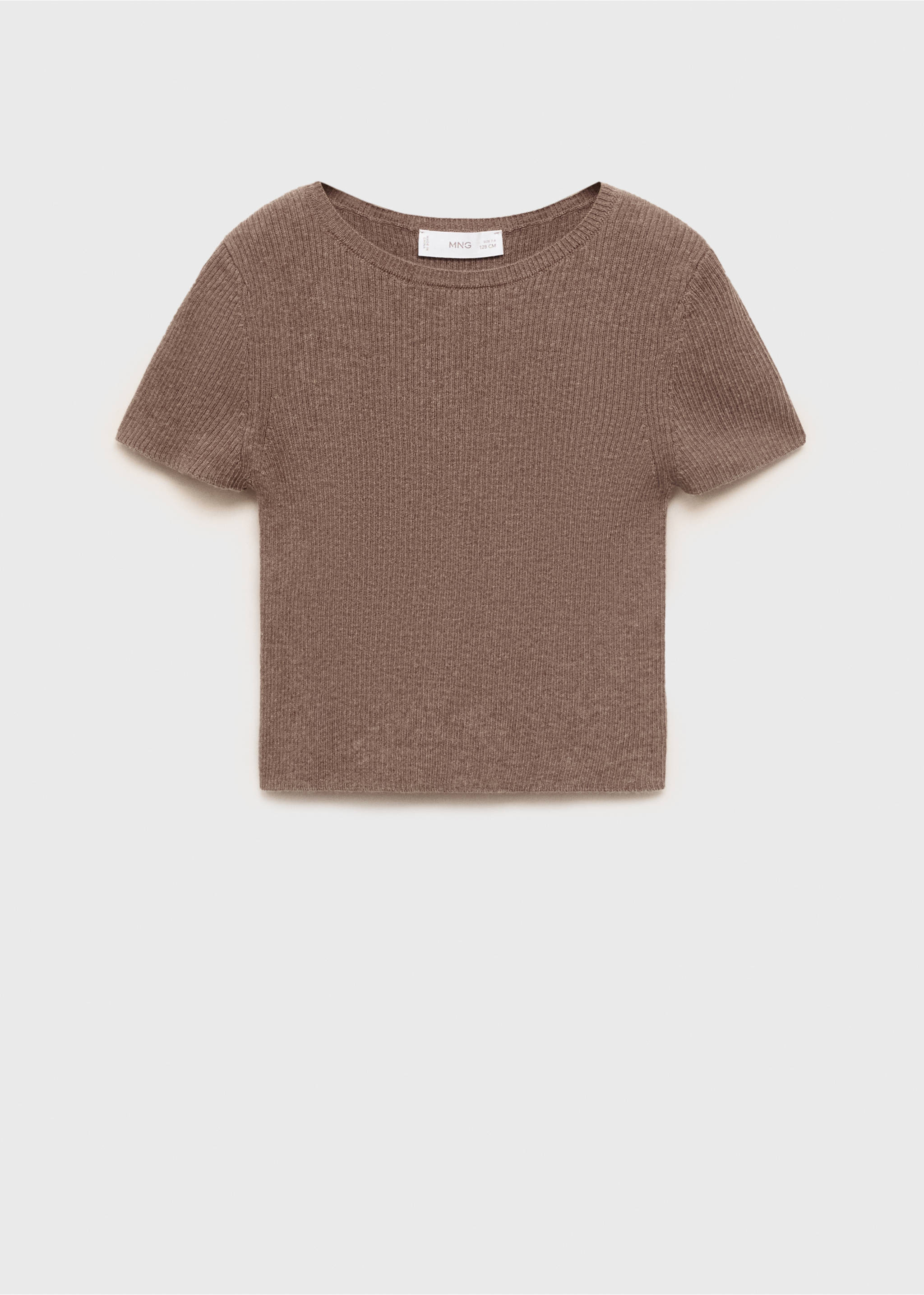 T-shirt maille côtelée - Article sans modèle, Marron. Ref: 17093279-00.