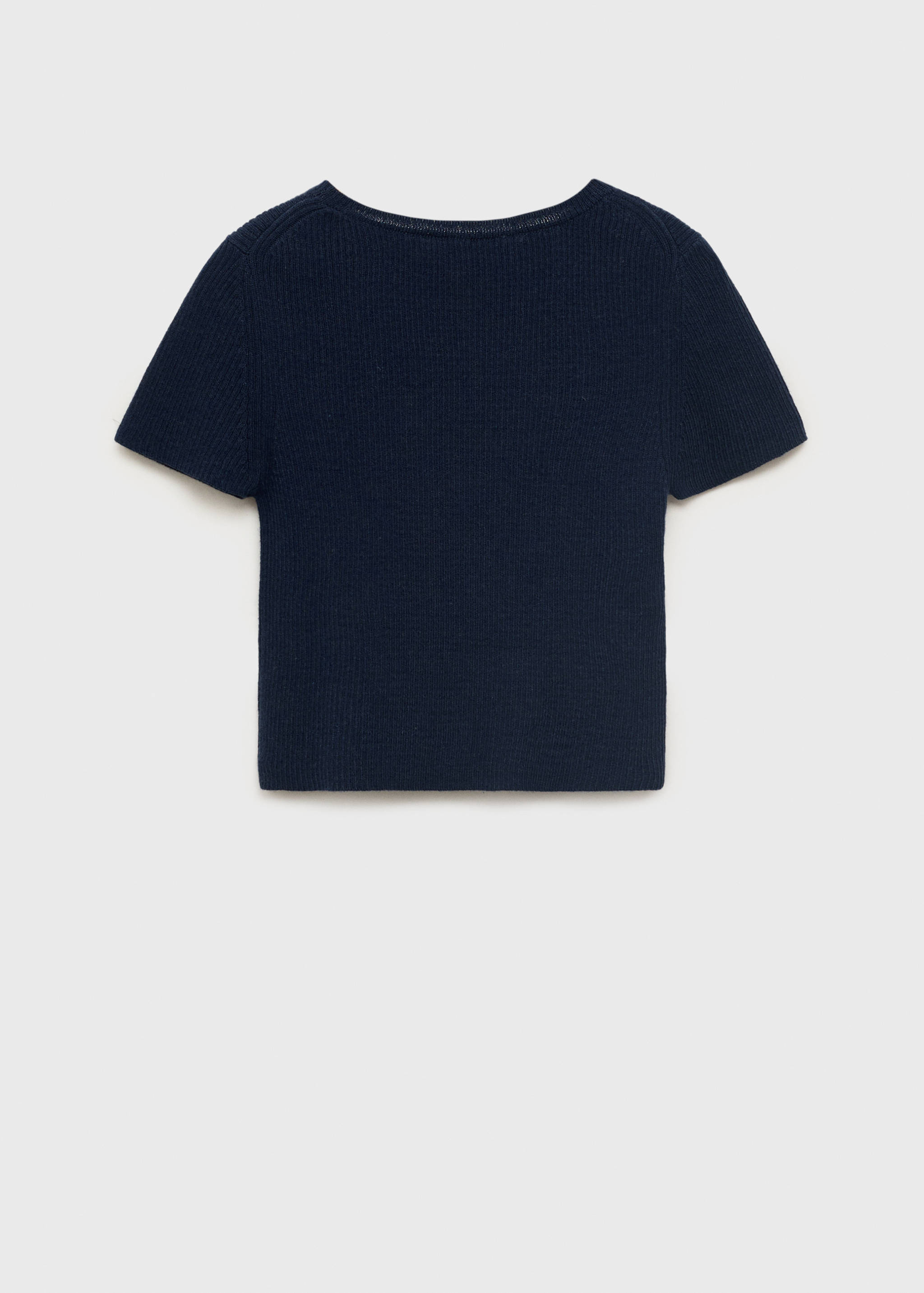 Ribbstickad t-shirt - Artikelns baksida