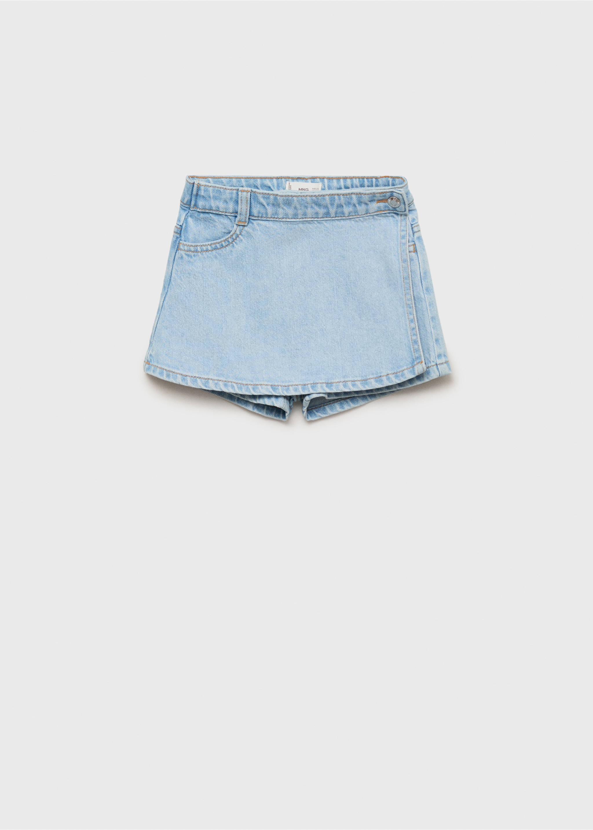 Überkreuzter Jeans-Hosenrock - Artikel ohne Model, Hellblau. Ref: 17093280-00.
