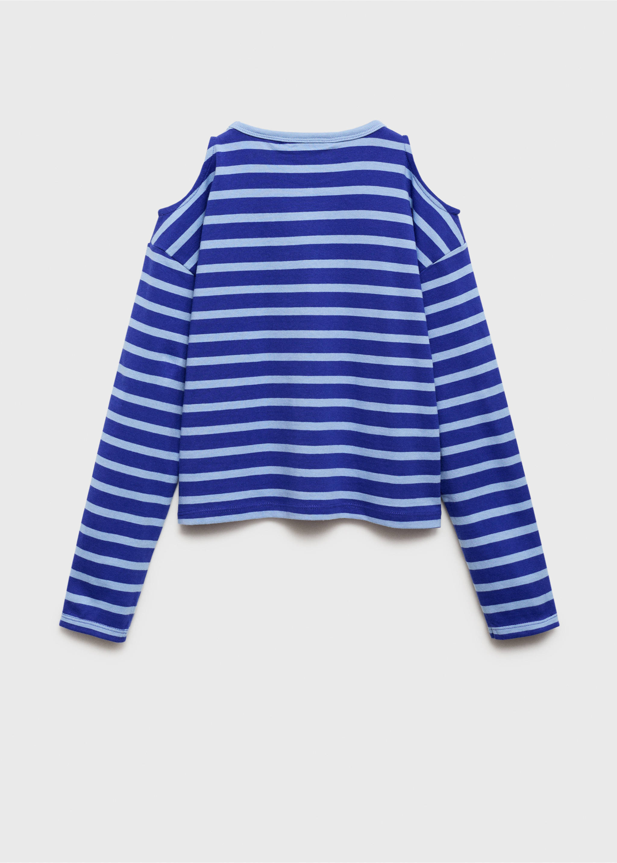 Striped t-shirt with cut-out - Reverse of the article, Vibrant blue. Ref: 17093281-00.