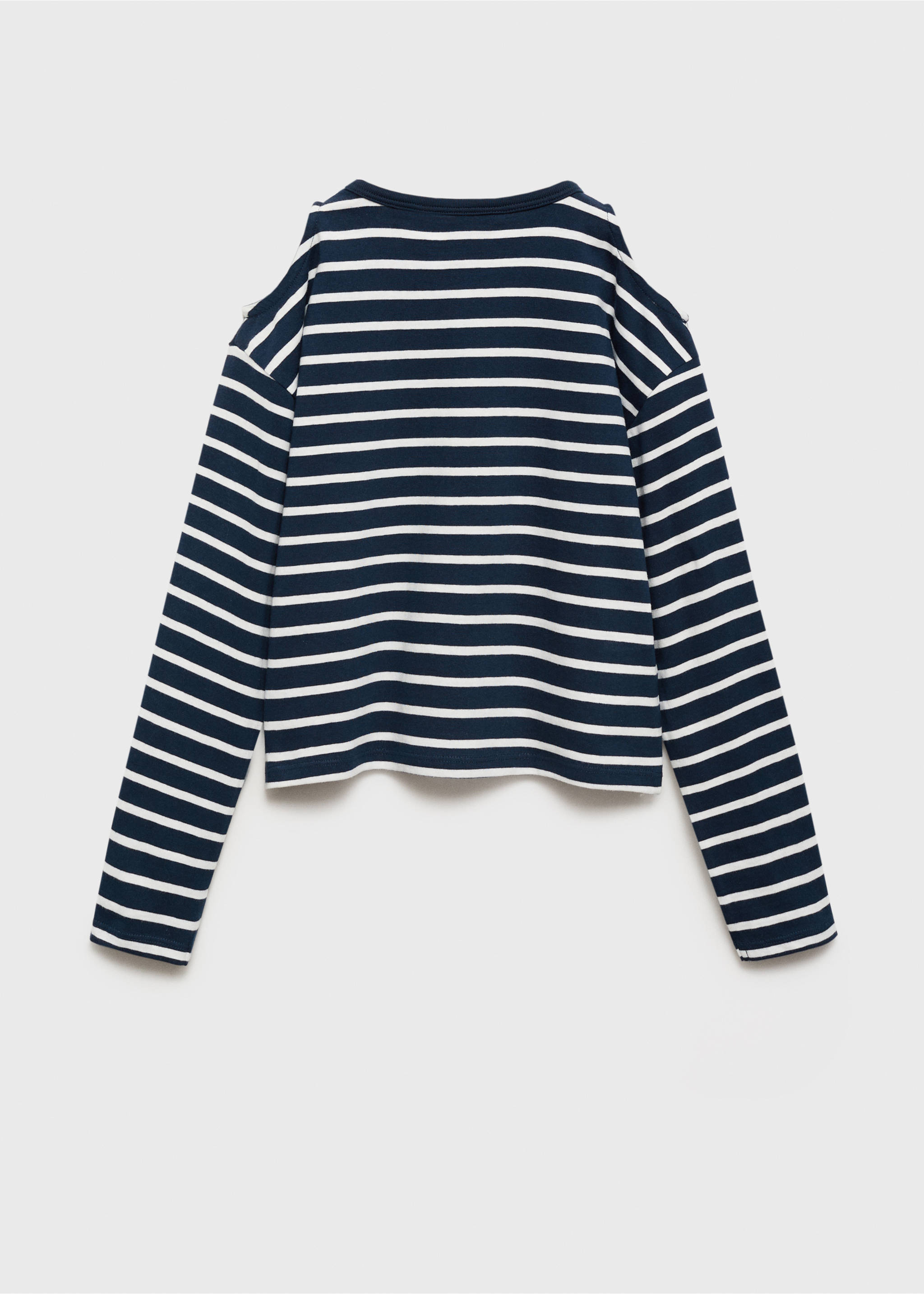 Striped t-shirt with cut-out - Reverse of the article, Navy. Ref: 17093281-00.