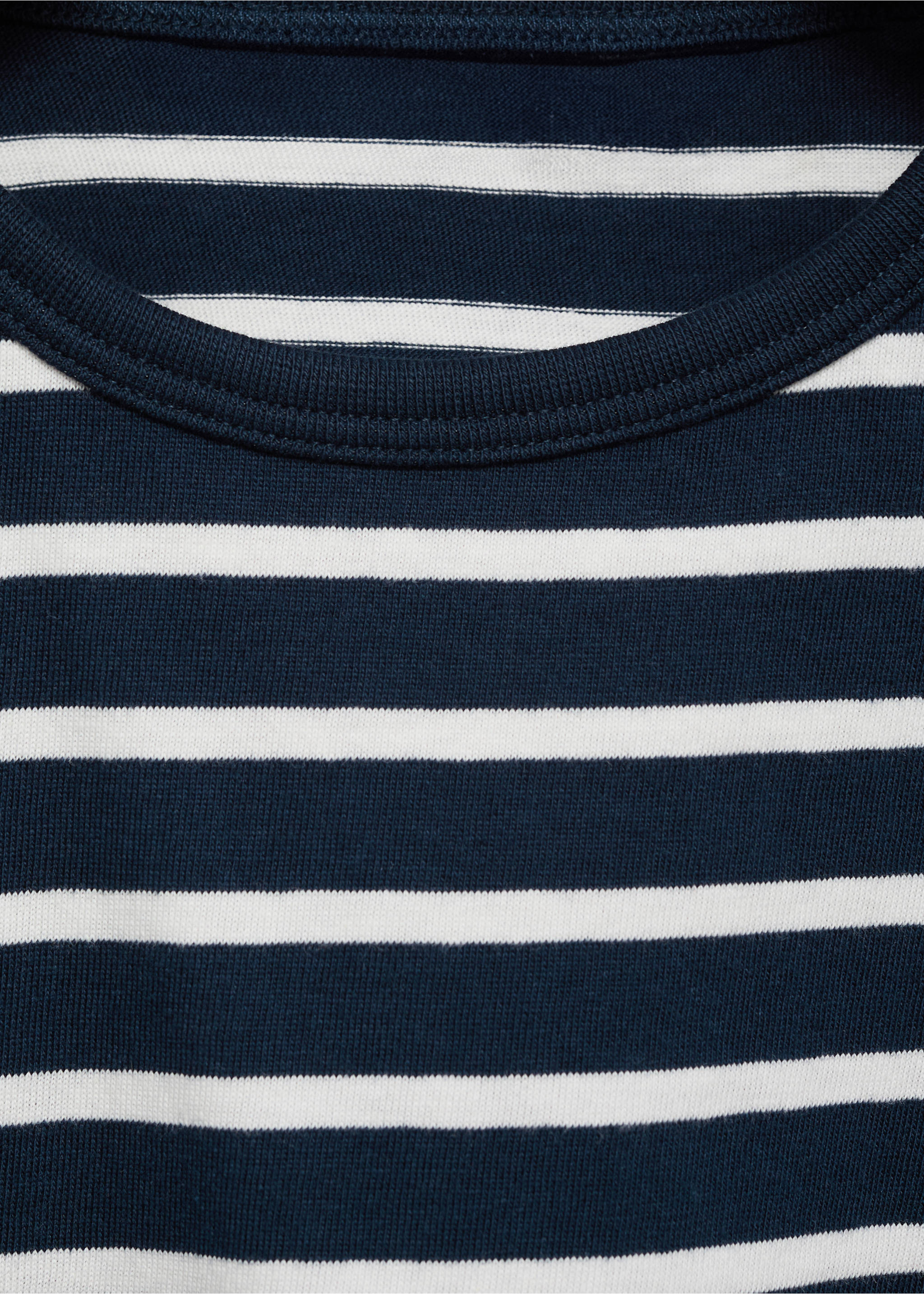 Striped t-shirt with cut-out - Details of the article 8, Navy. Ref: 17093281-00.