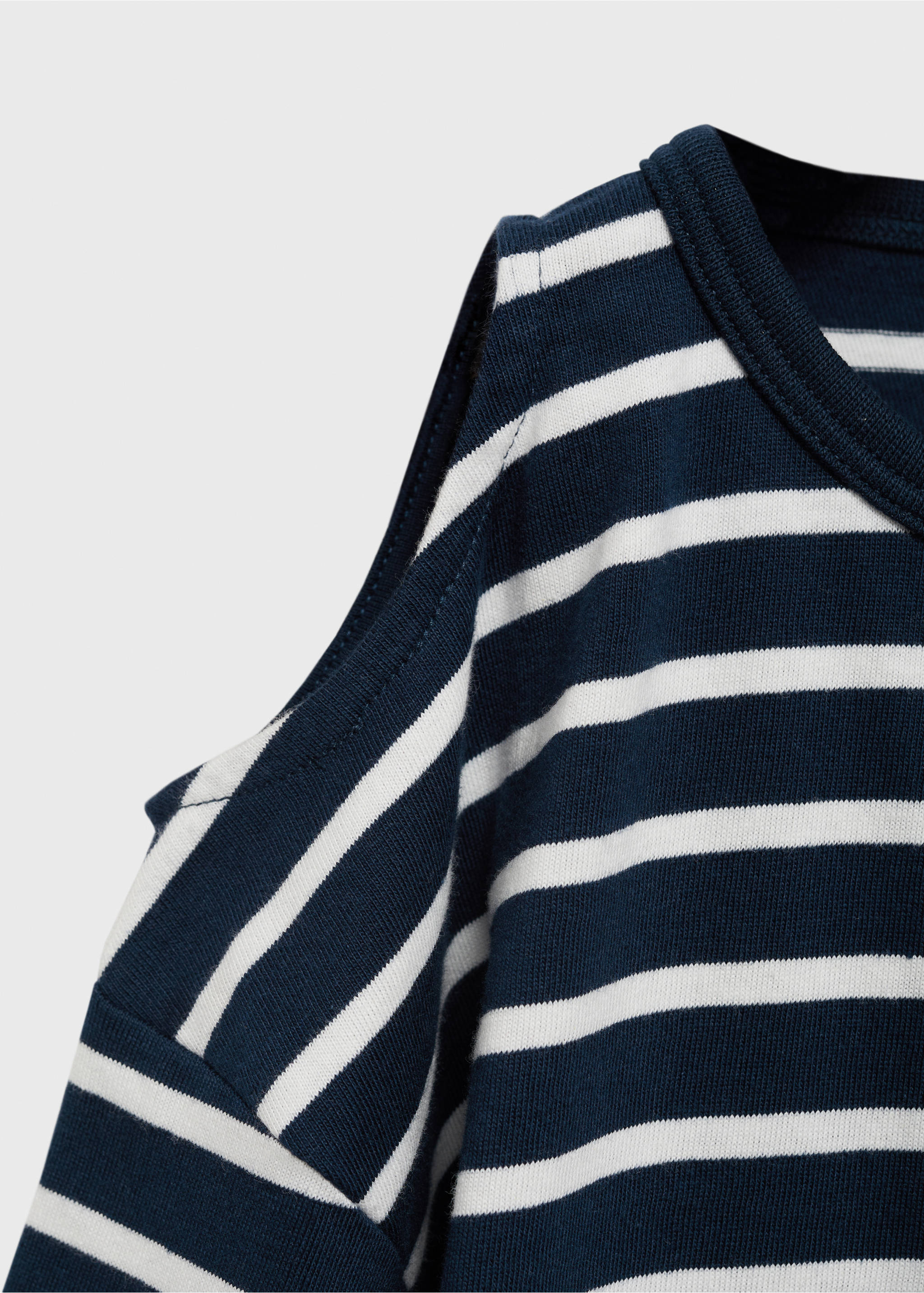 Striped t-shirt with cut-out - Details of the article 0, Navy. Ref: 17093281-00.