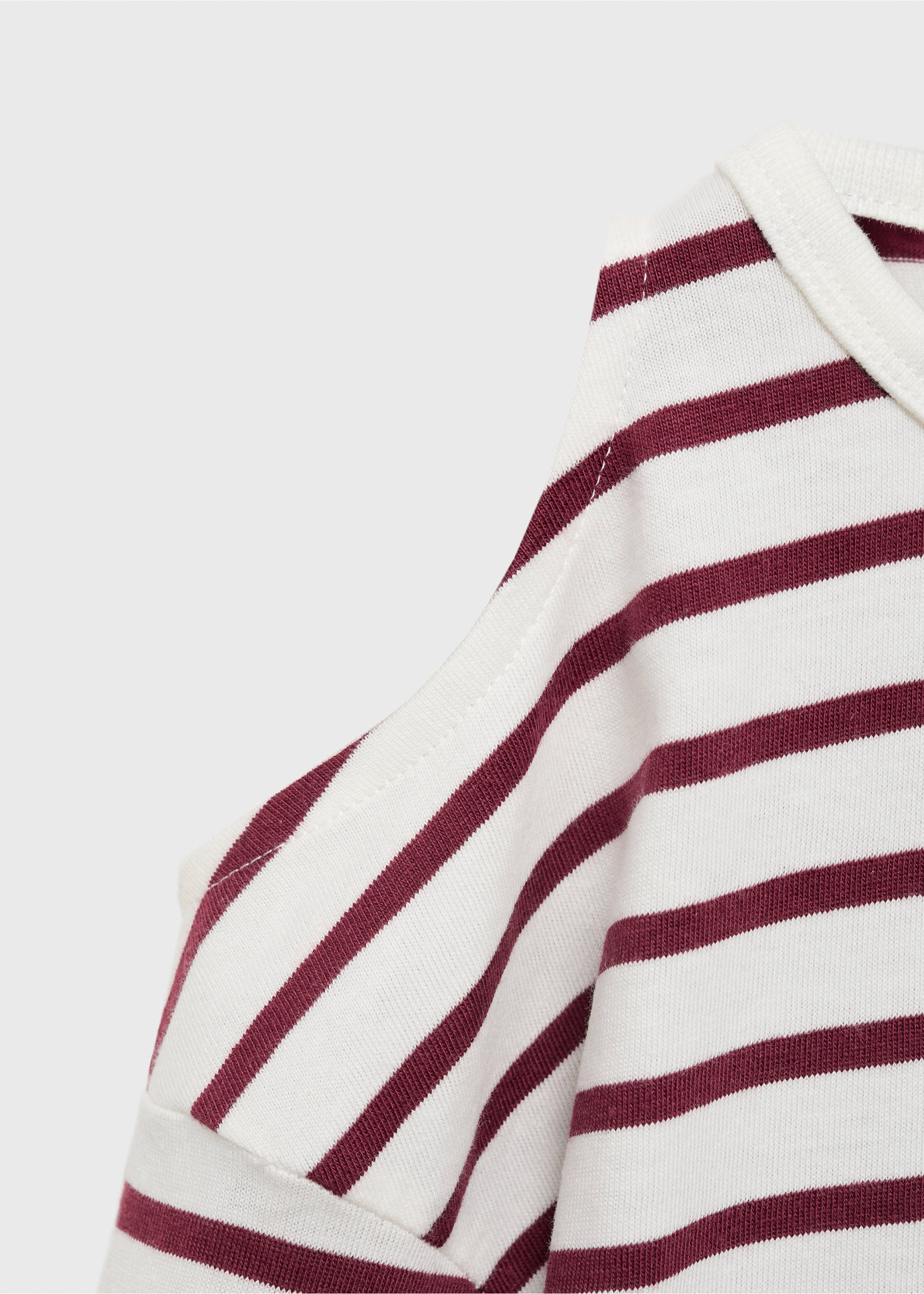 Striped t-shirt with cut-out - Details of the article 0, Maroon. Ref: 17093281-00.