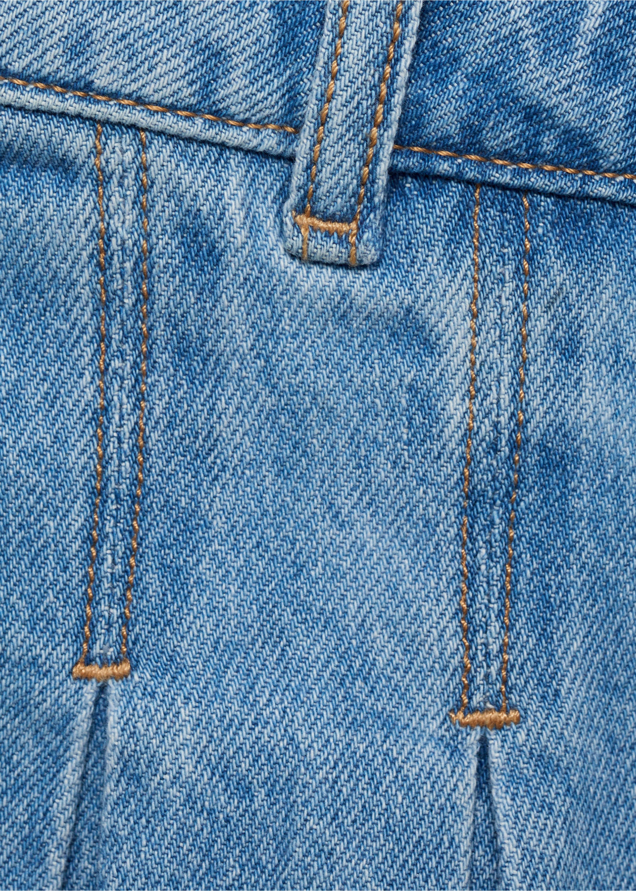 Fustă plisată din denim - Detaliu al articolului 8, Albastru mediu. Ref: 17093283-00.