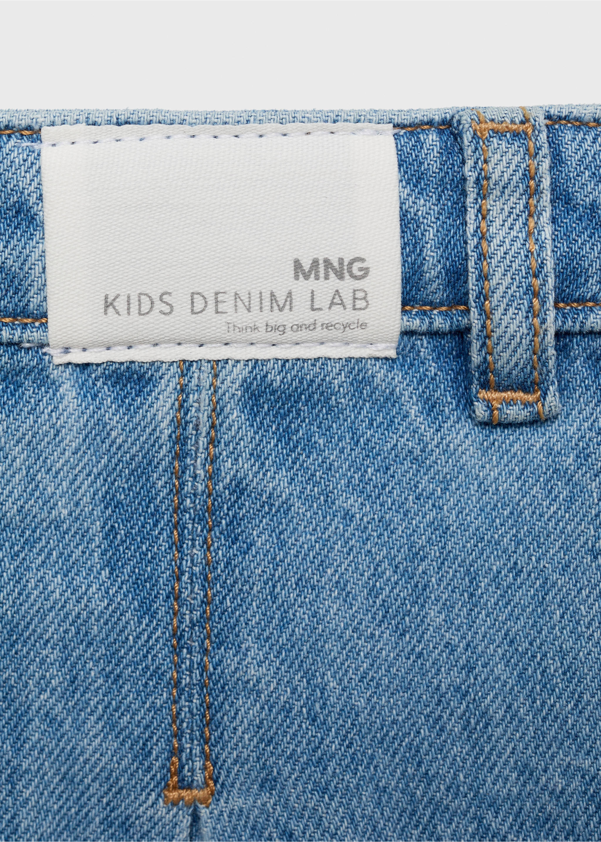 Fustă plisată din denim - Detaliu al articolului 0, Albastru mediu. Ref: 17093283-00.