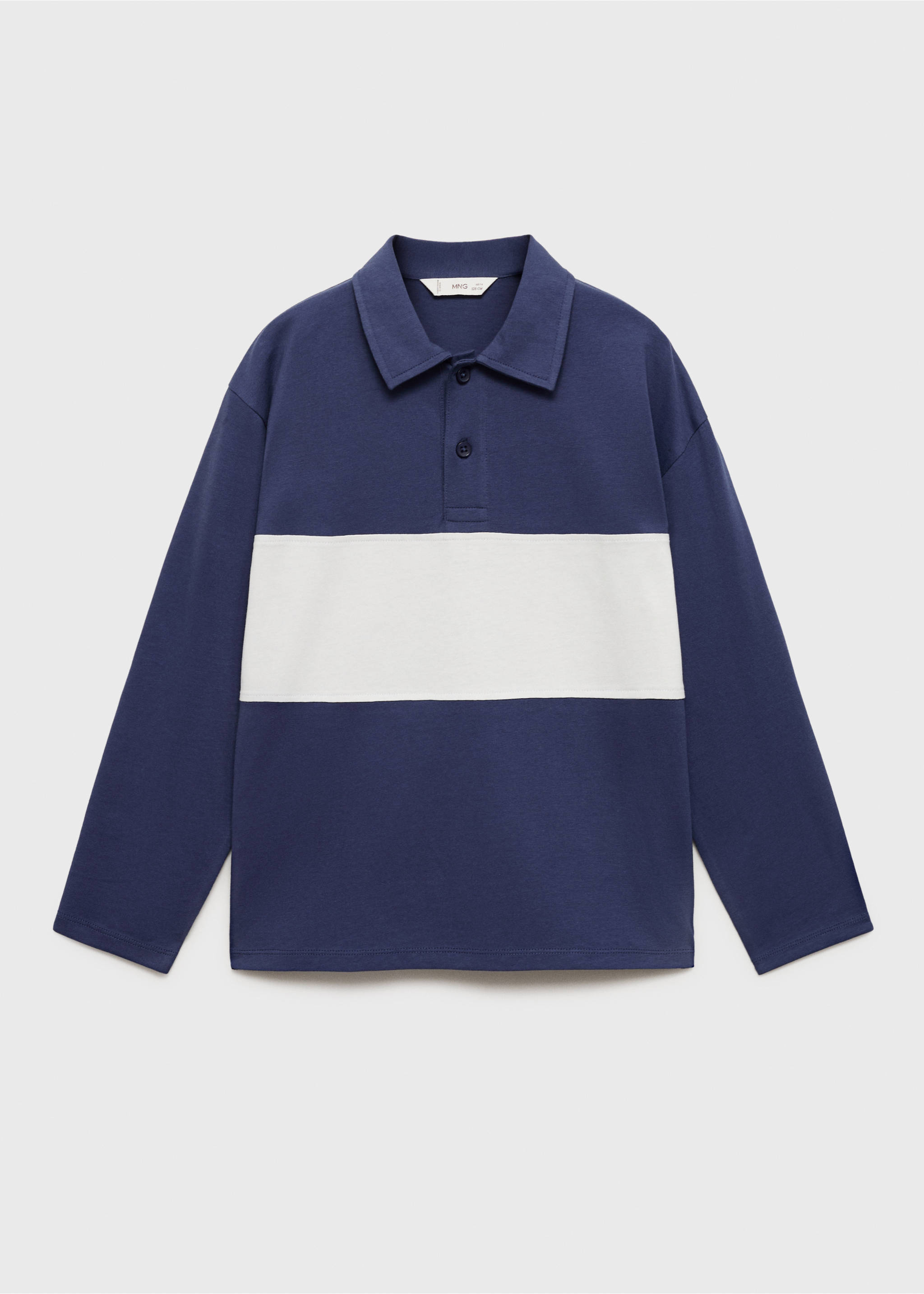 Printed cotton polo shirt - Article without model, Navy. Ref: 17093285-00.