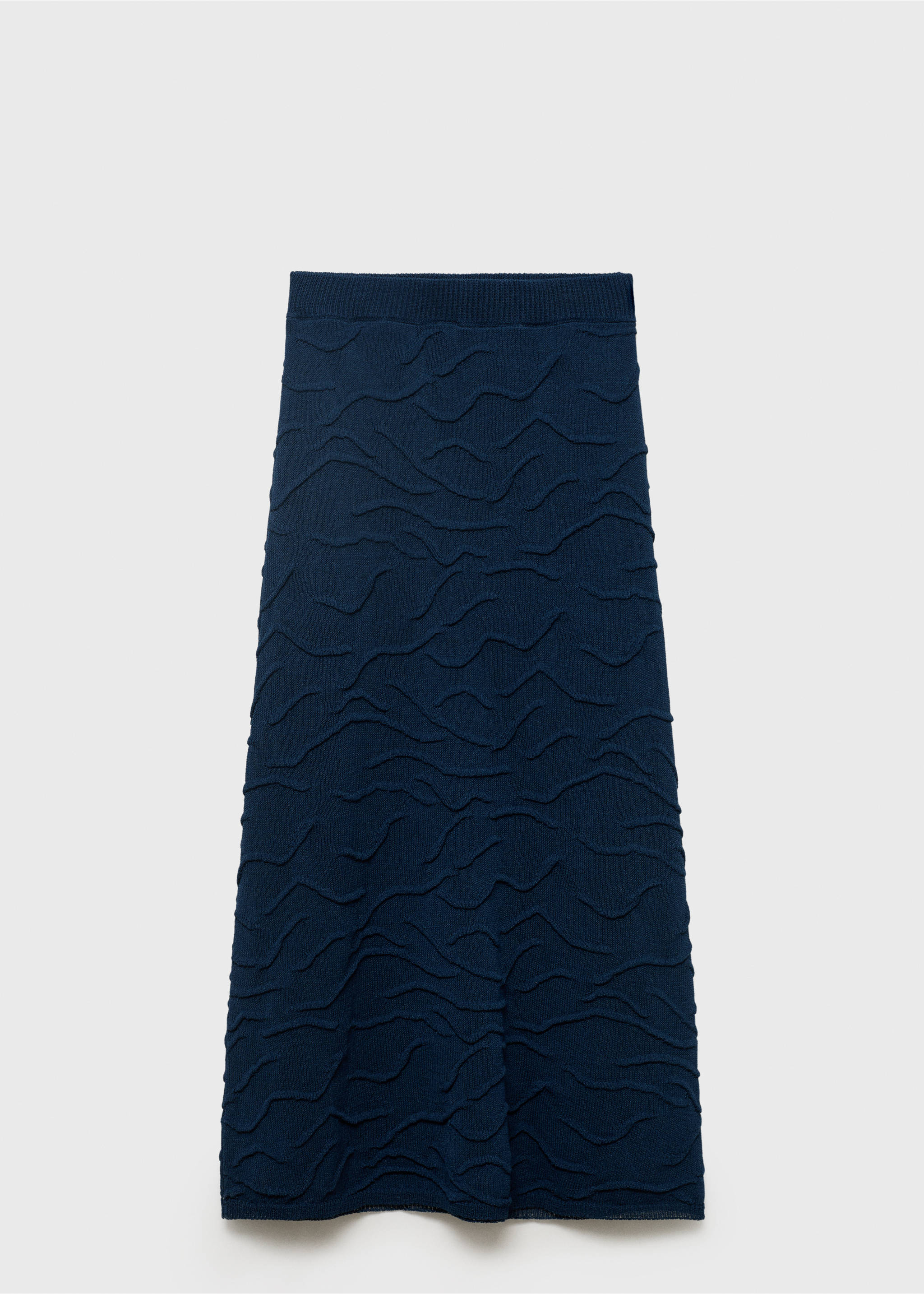 Textured long skirt - Article without model, Navy. Ref: 17093286-00.