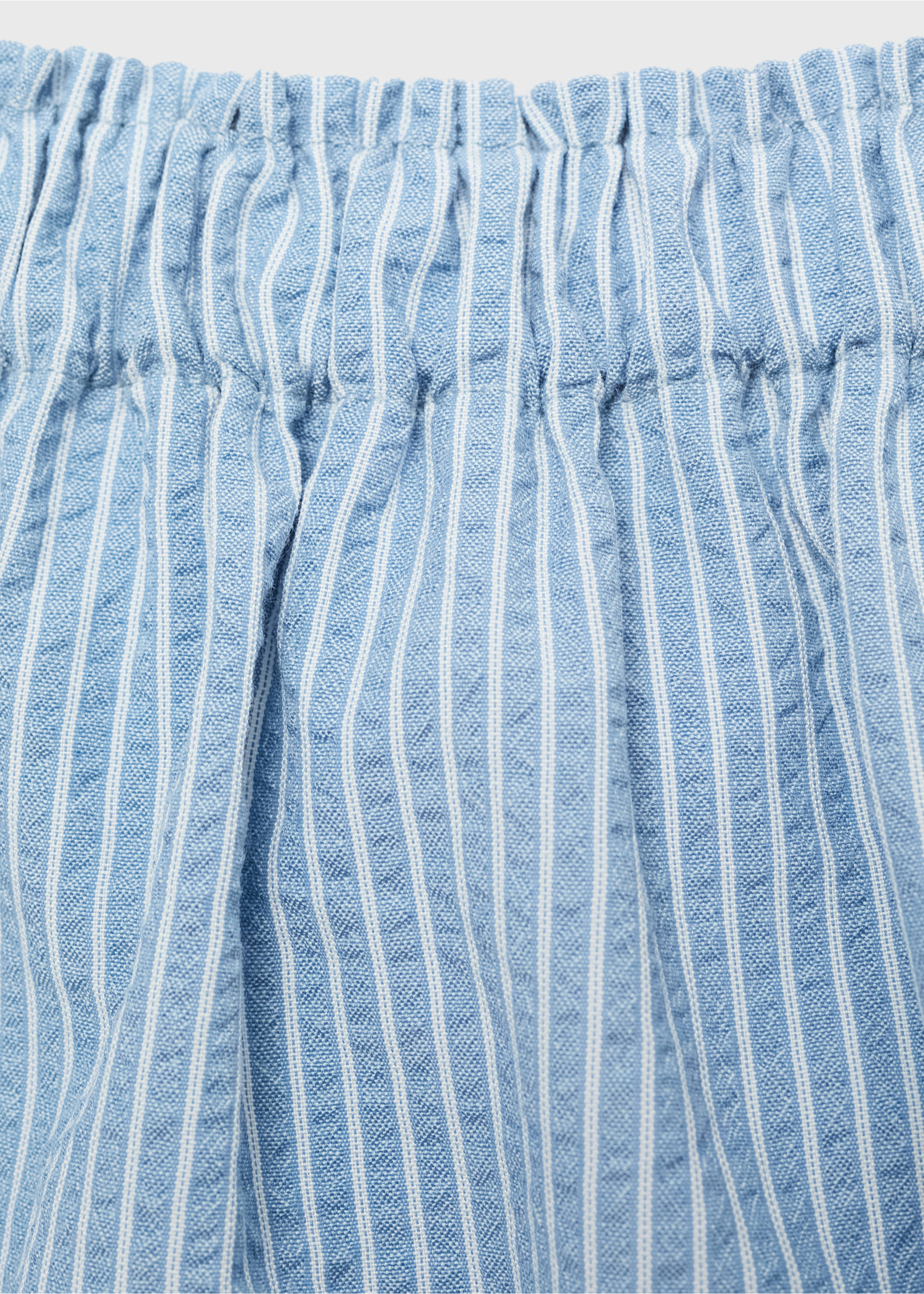 Striped cotton skirt - Details of the article 0, Sky Blue. Ref: 17093290-00.